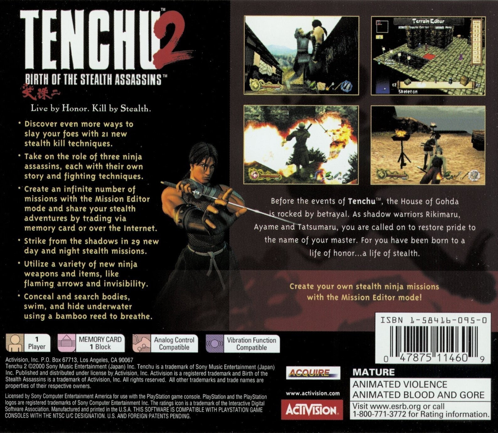 Tenchu 2: Birth of the Stealth Assassins - (PS1) PlayStation 1 [Pre-Owned] Video Games Activision   