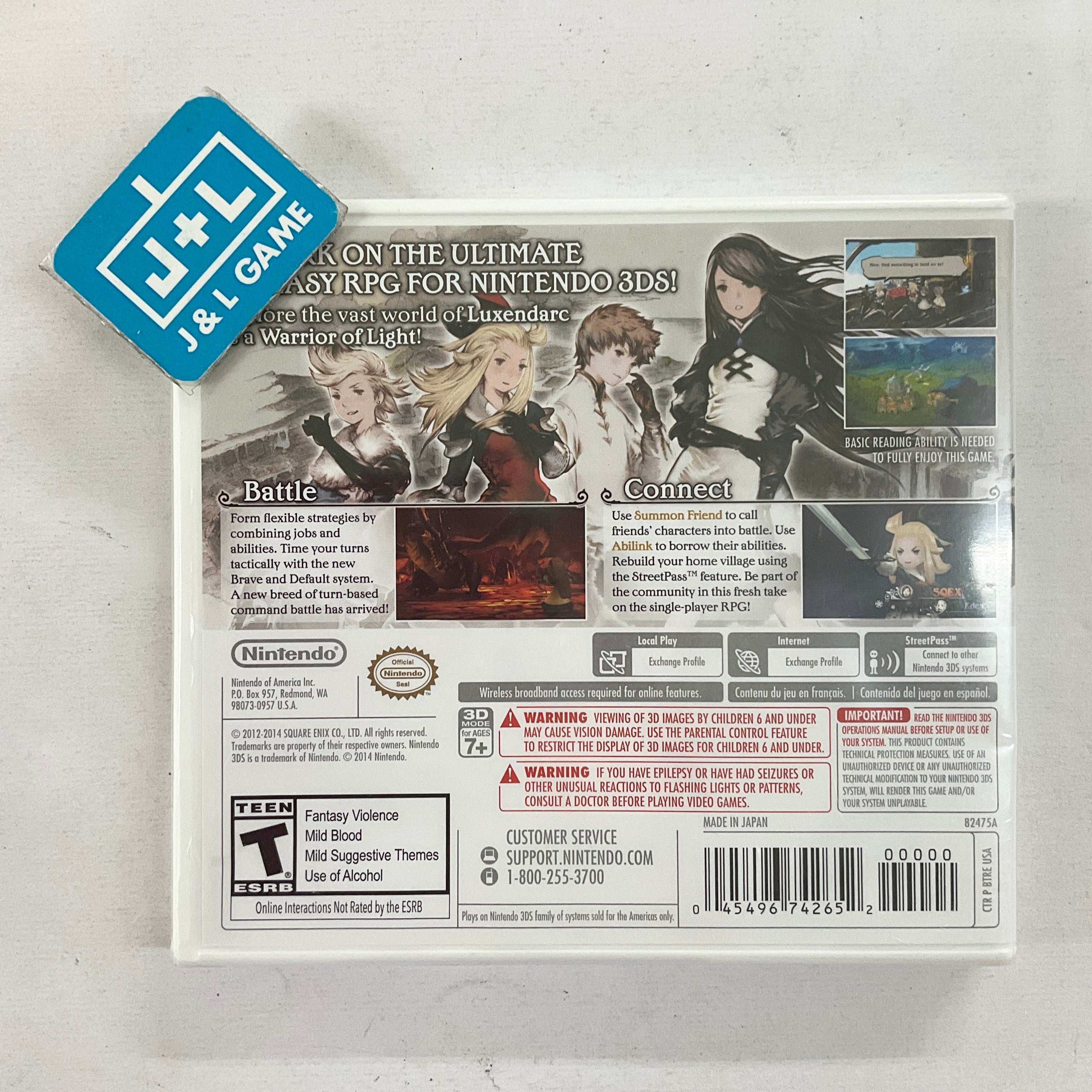 Bravely Default - Nintendo 3DS Video Games Square Enix