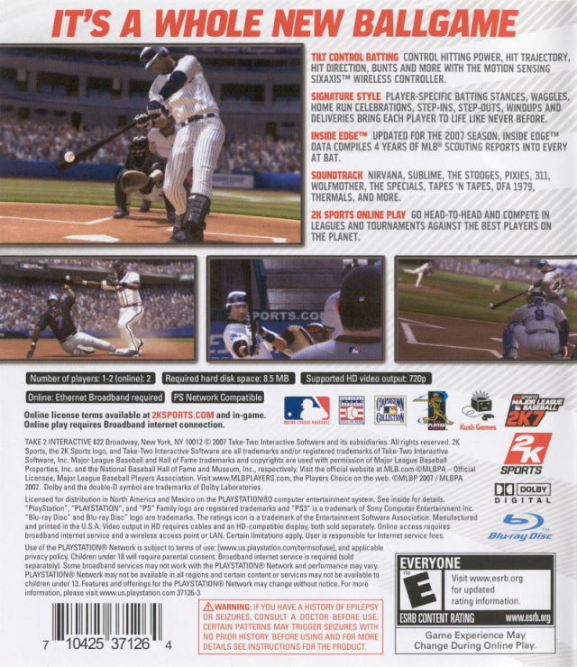 Major League Baseball 2K7 - (PS3) PlayStation 3 [Pre-Owned] | J&L Game