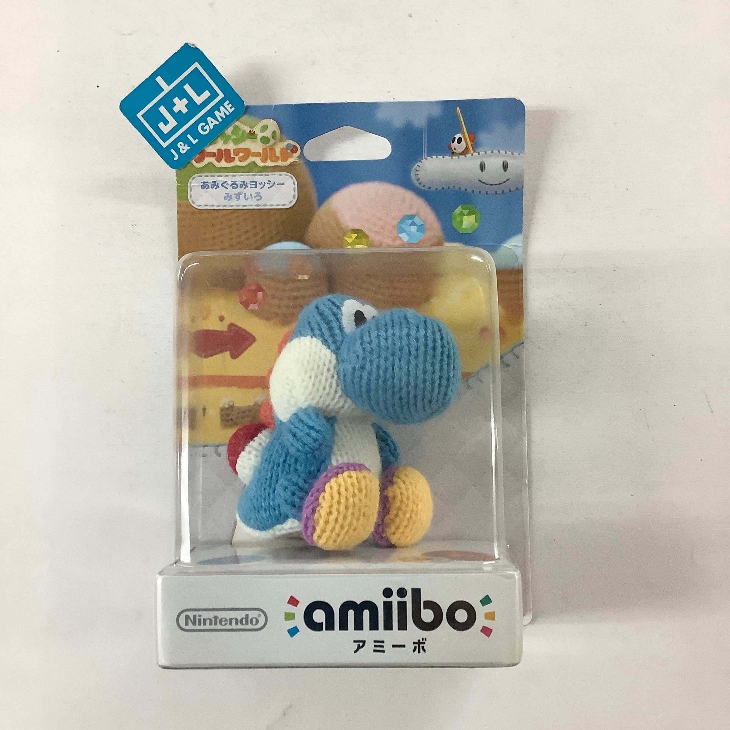 Light Blue Yarn Yoshi (Yoshi's Woolly World) - Nintendo WiiU Amiibo (Japanese Import) Amiibo Nintendo