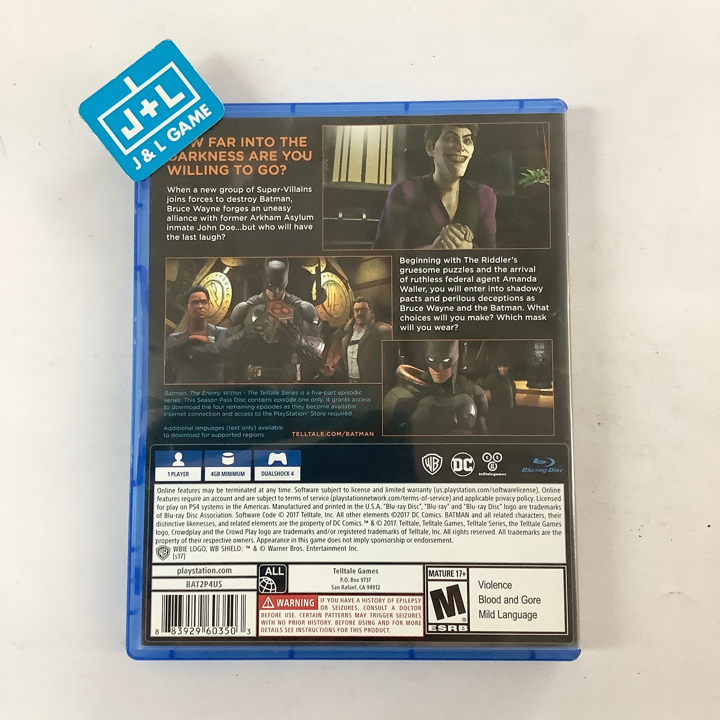 Batman: The Enemy Within - The Telltale Series - (PS4) PlayStation 4 [Pre-Owned] Video Games Telltale Games   