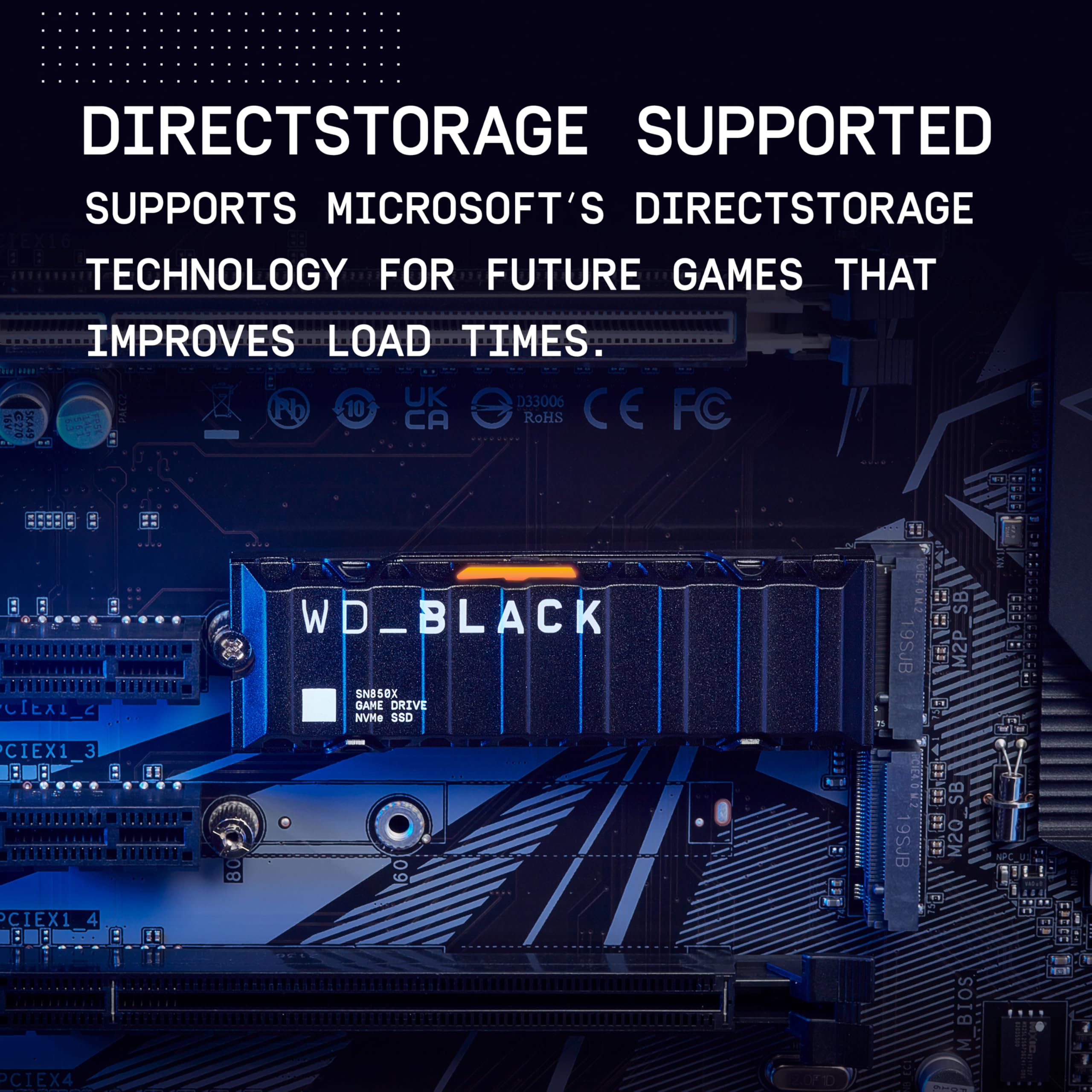 WD_BLACK 1TB SN850X NVMe SSD Solid State Drive with Heatsink Up to 7,300 MB/s - WDS100T2XHE-00BCA0 - (PS5) PlayStation 5 ACCESSORIES WD_BLACK