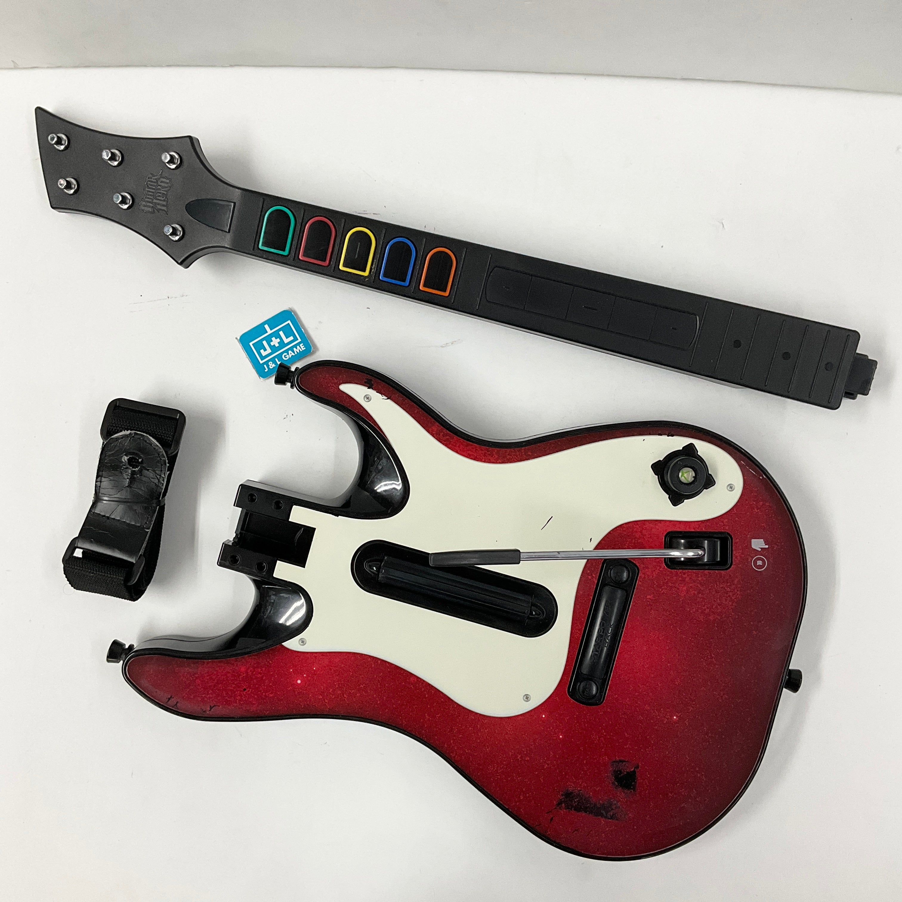 Xbox 360 Wireless Guitar Hero 5 Guitar Controller (Red White) - Xbox 360 [Pre-Owned] Accessories Activision