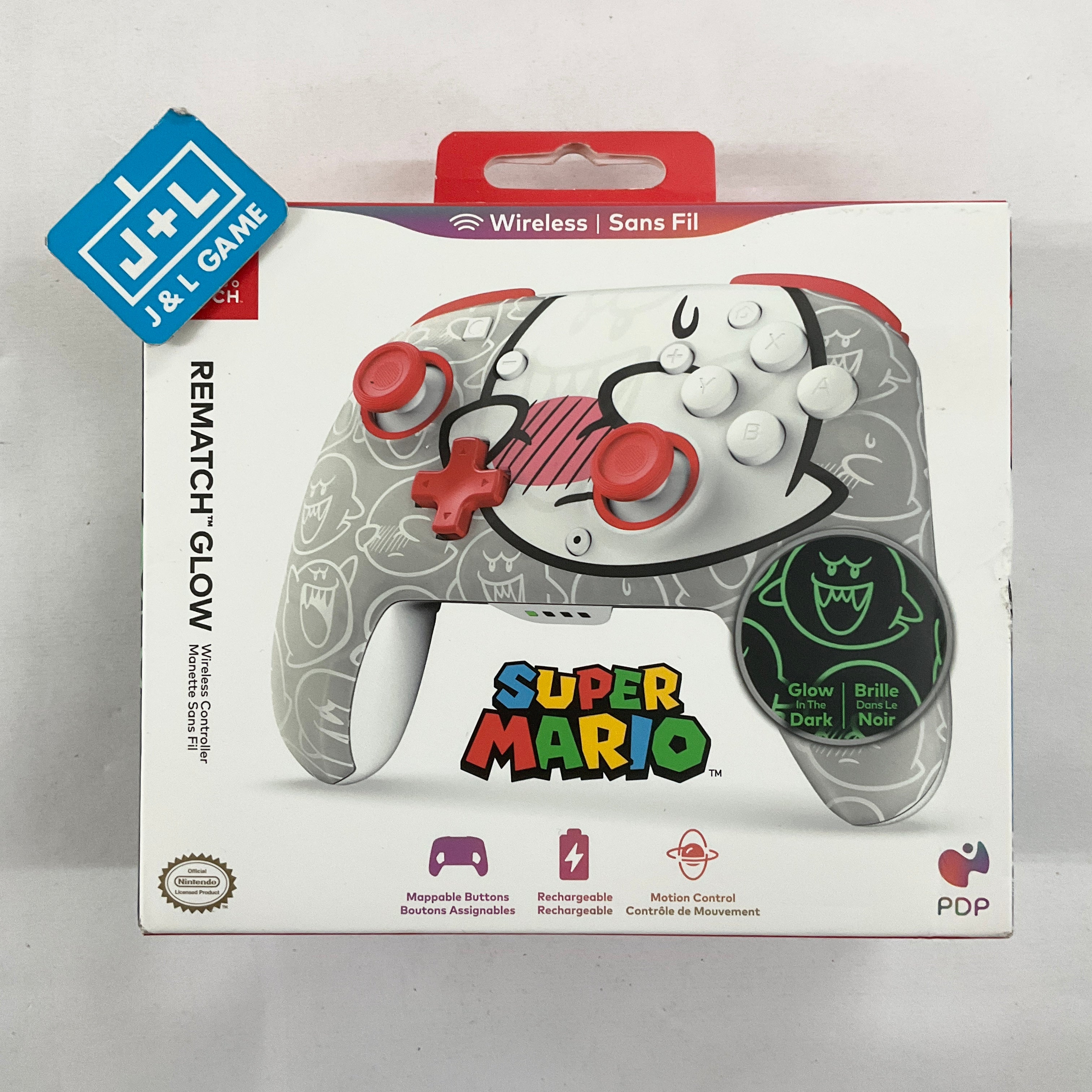 PDP REMATCH GLOW Wireless Controller (Boo Hoo) - (NSW) Nintendo Switch Accessories PDP