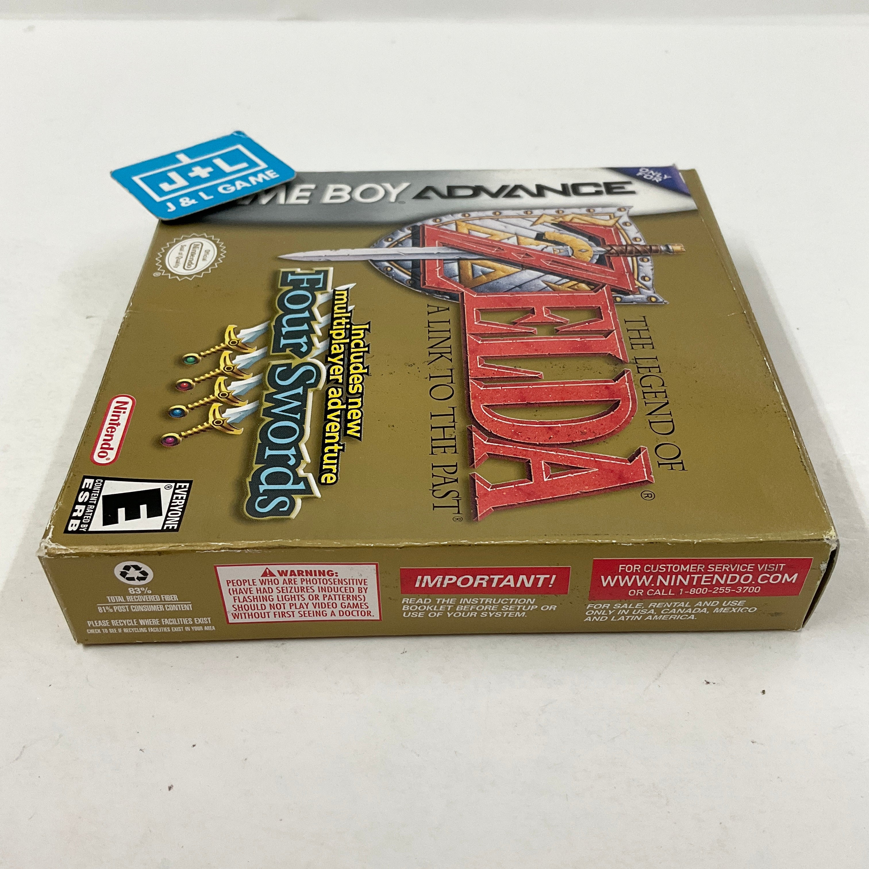 The popular legend of Zelda, a Link to the past Gameboy Advance box only