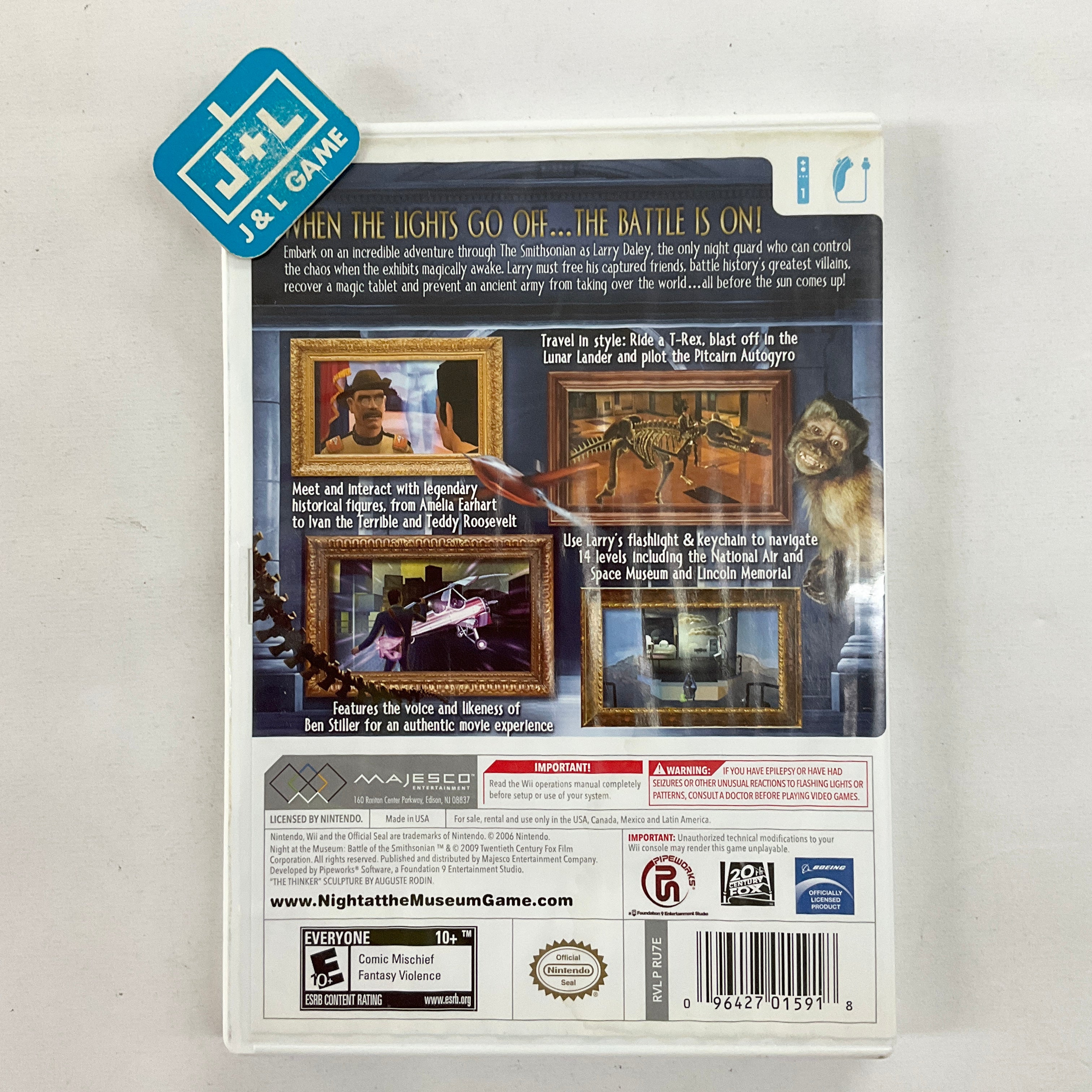 Night at the Museum: Battle of the Smithsonian - Nintendo Wii [Pre-Owned] Video Games Majesco   