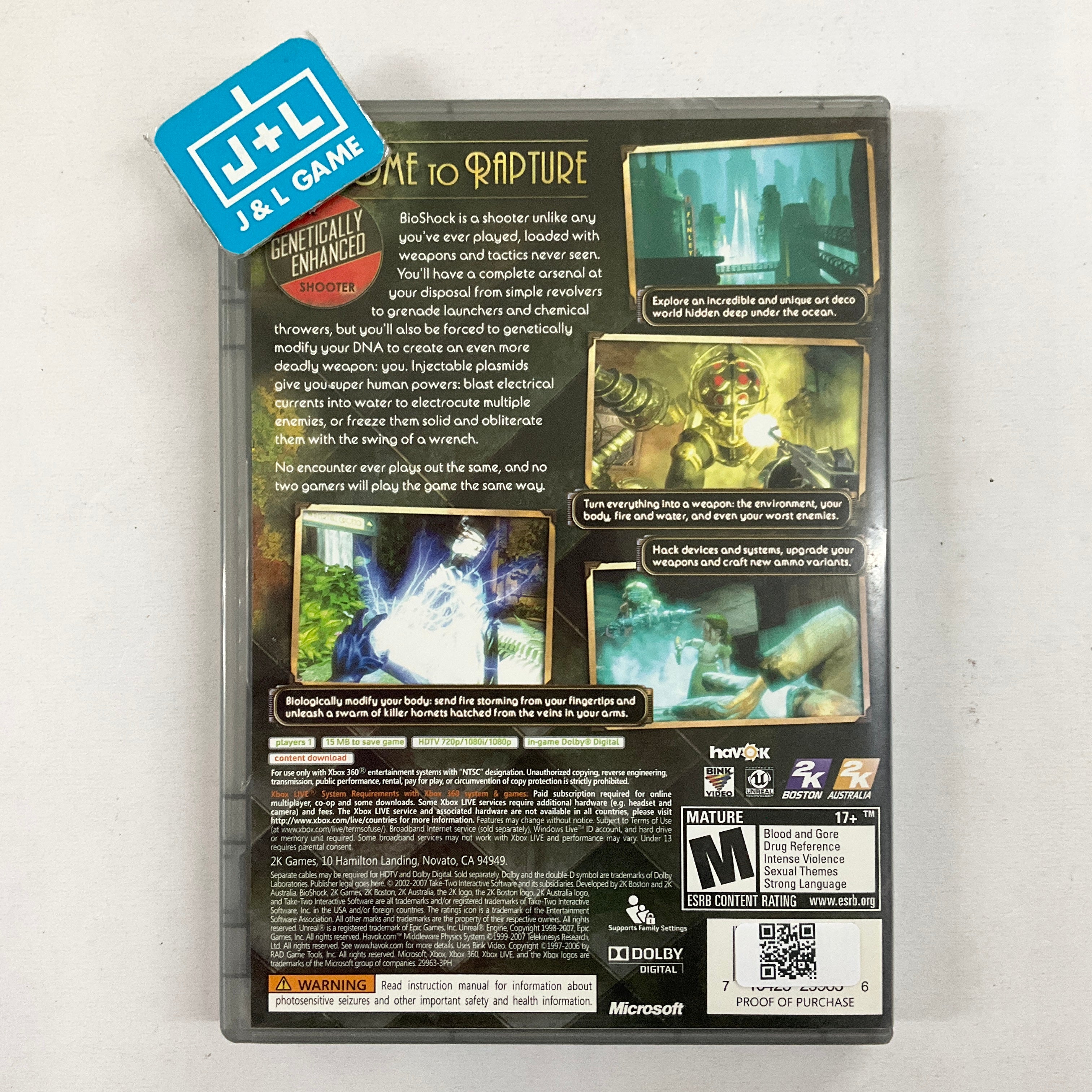 BioShock (Platinum Hits) - Xbox 360 [Pre-Owned] Video Games 2K Games