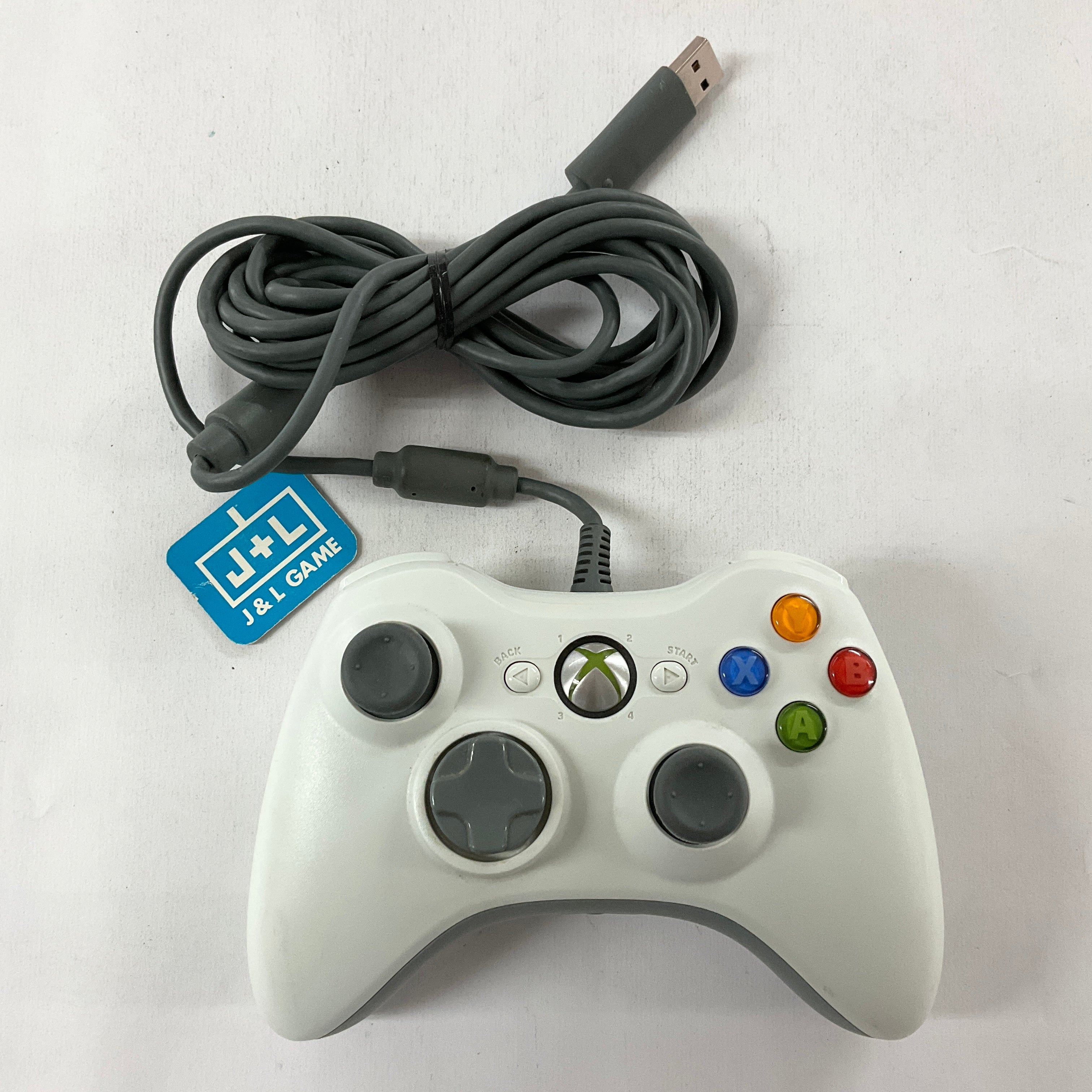 Microsoft Xbox 360 Wired Controller (White) - Xbox 360 [Pre-Owned] Accessories Microsoft   