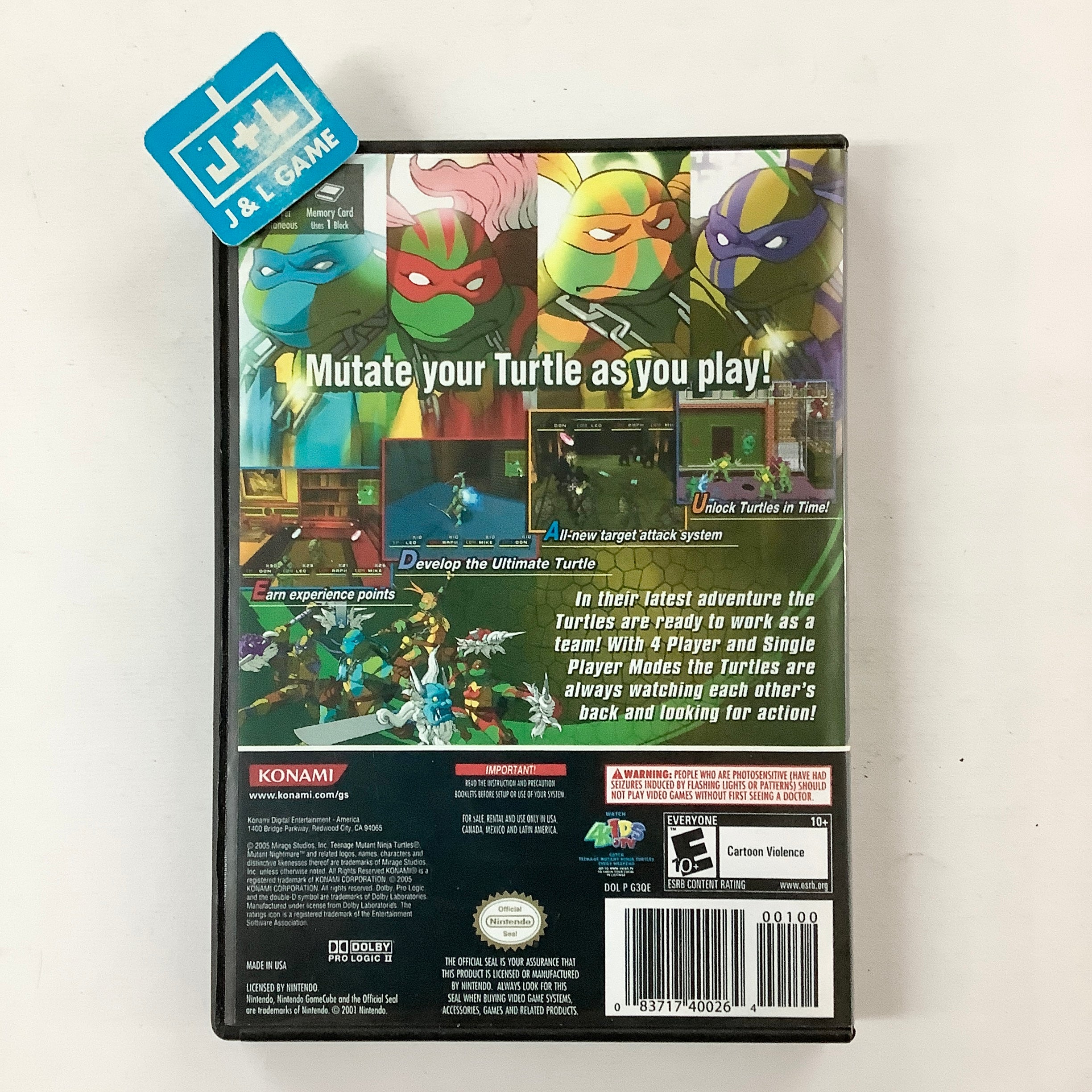 Teenage mutant ninja turtles cheap 3 mutant nightmare gamecube