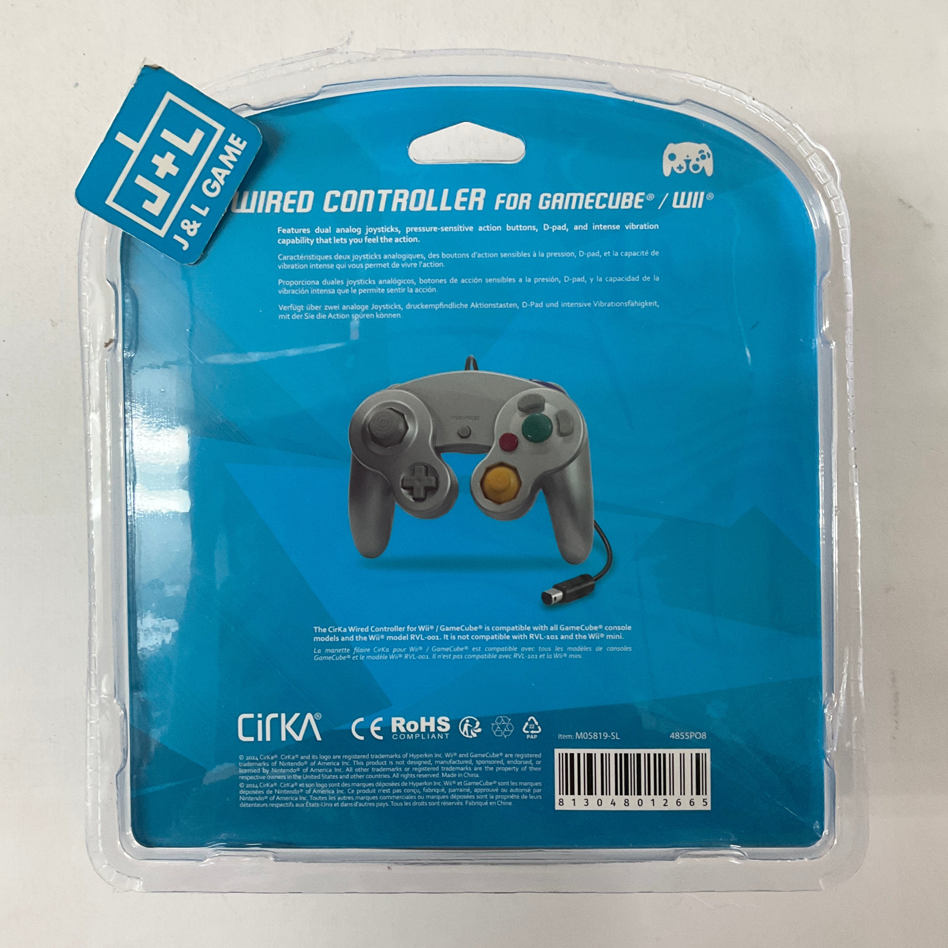 CirKa GameCube/Wii Wired Controller (Silver) - (GC) GameCube Accessories Cirka