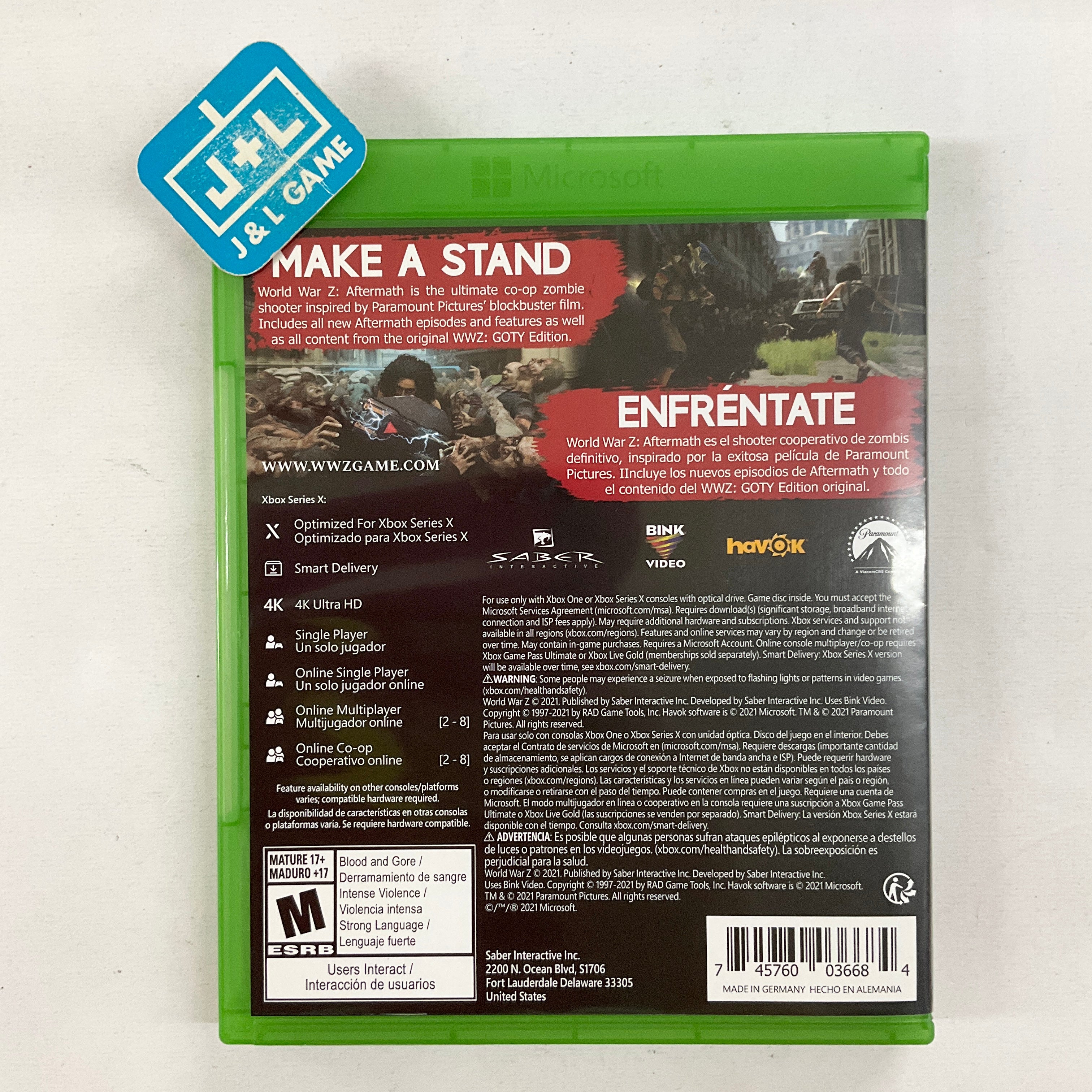 World War Z: Aftermath - (XSX) Xbox Series X [Pre-Owned] Video Games Saber Interactive   