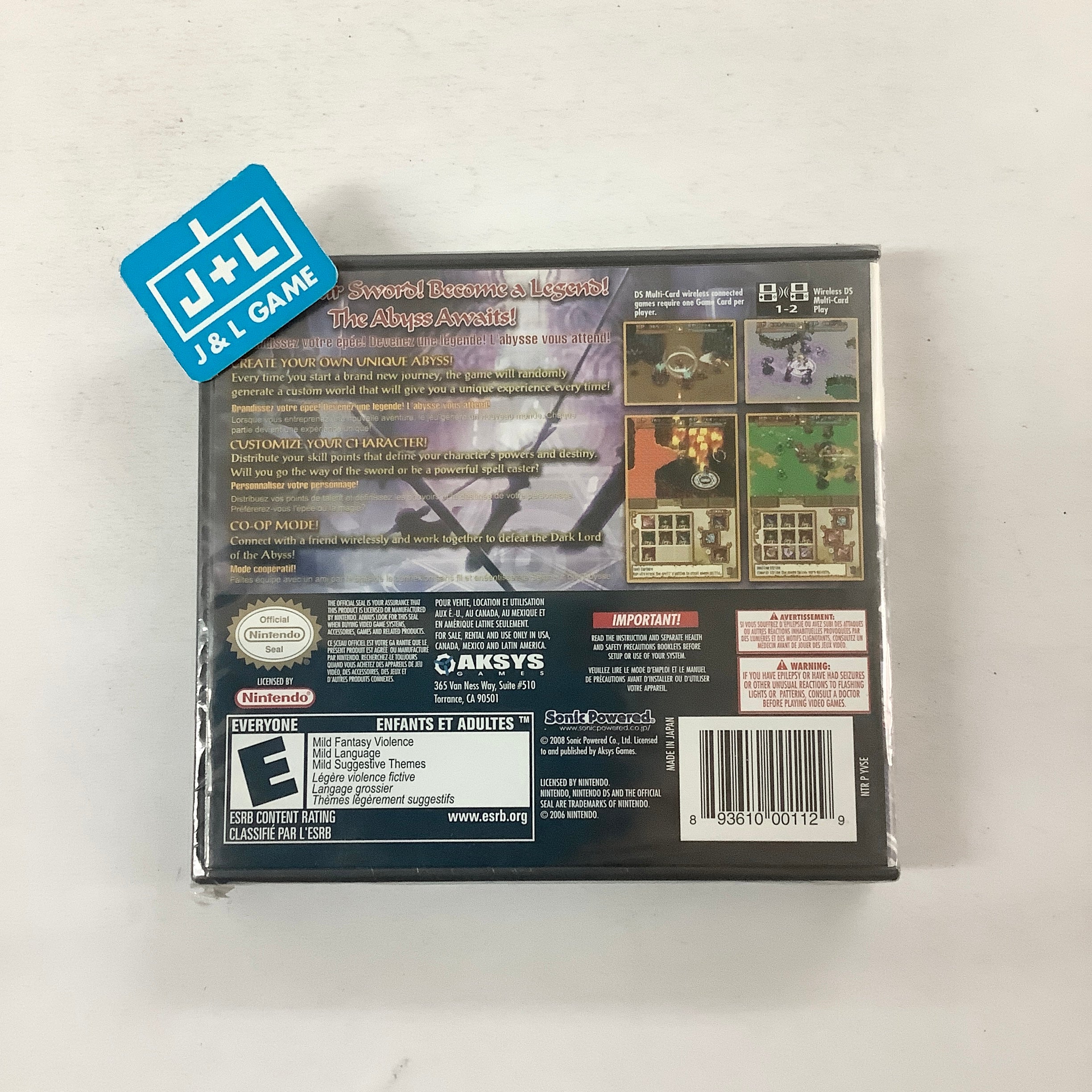 From the Abyss - (NDS) Nintendo DS Video Games Aksys Games   