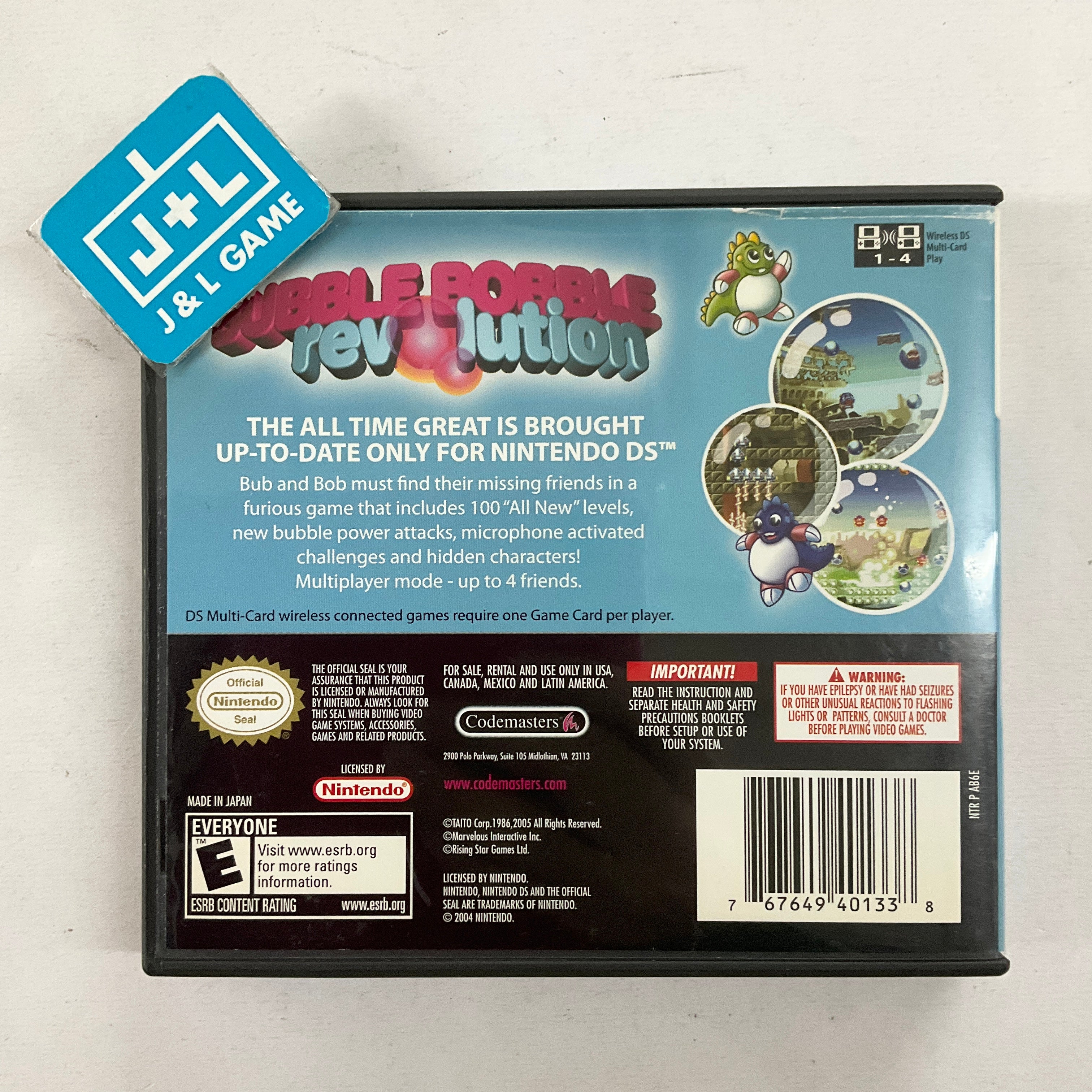 Bubble Bobble Revolution - (NDS) Nintendo DS [Pre-Owned] Video Games Codemasters   