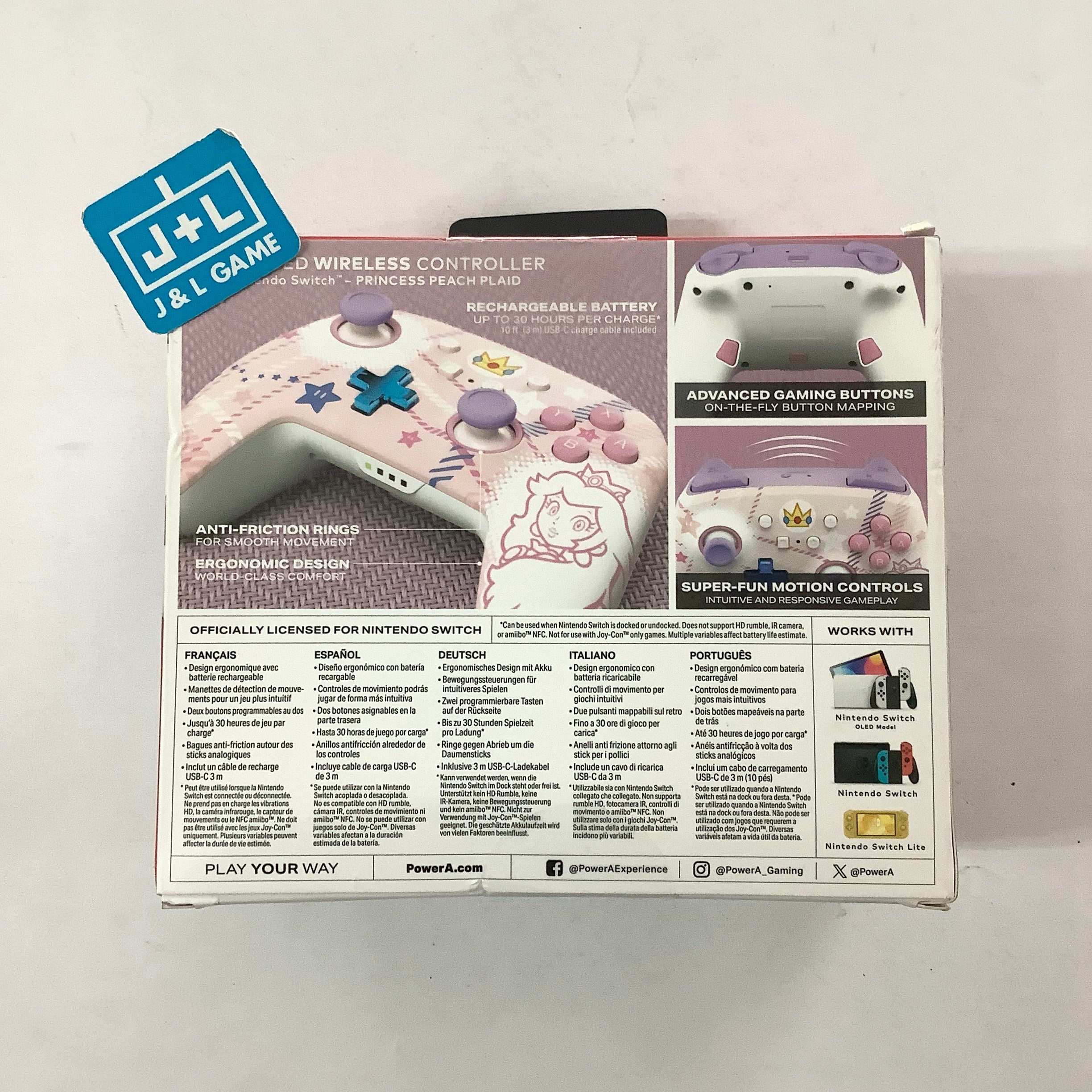 PowerA Enhanced Wireless Controller (Princess Peach Plaid) - (NSW) Nintendo Switch ACCESSORIES Power A   