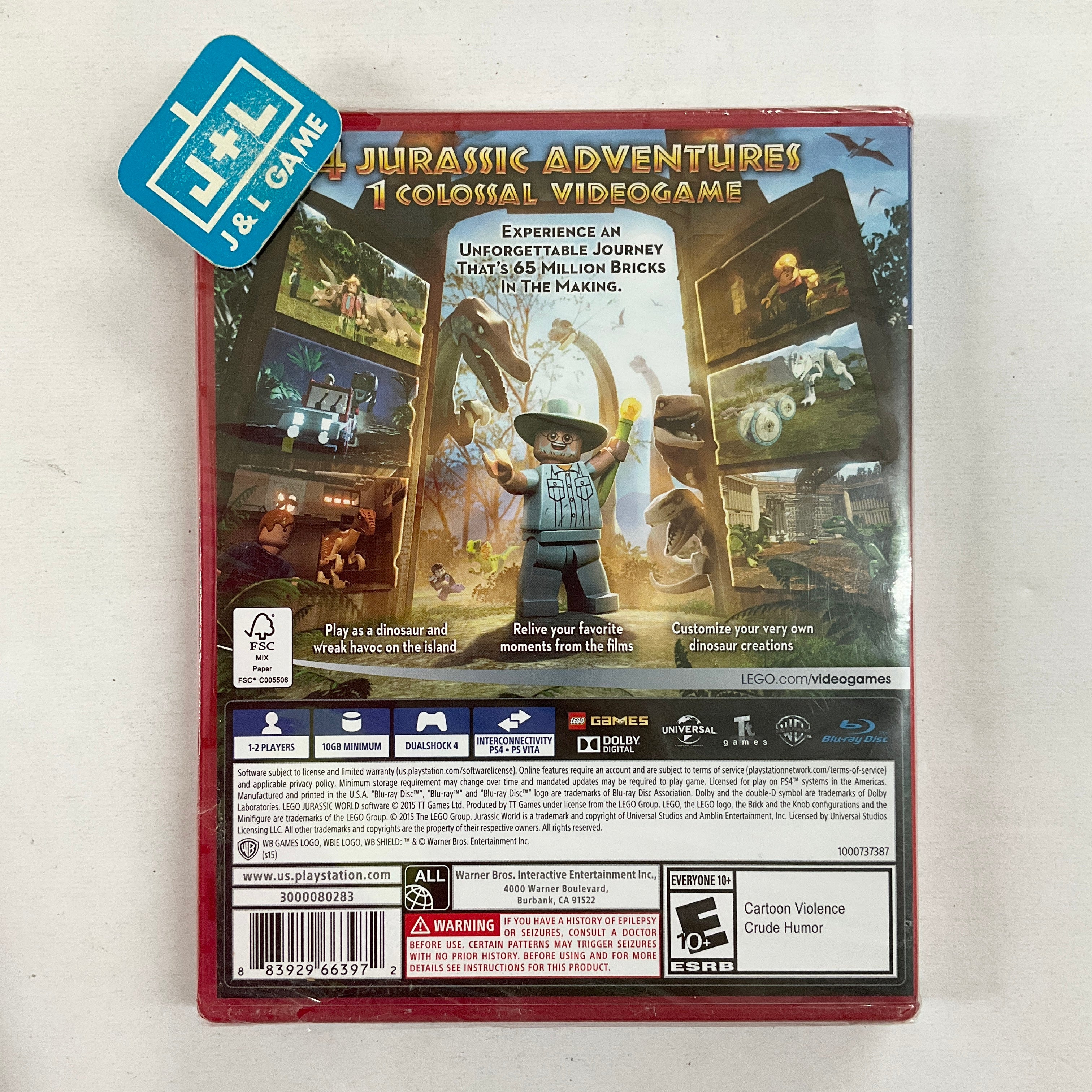 Lego Jurassic World (Playstation Hits) - (PS4) Playstation 4 Home Entertainment Warner Home Video   