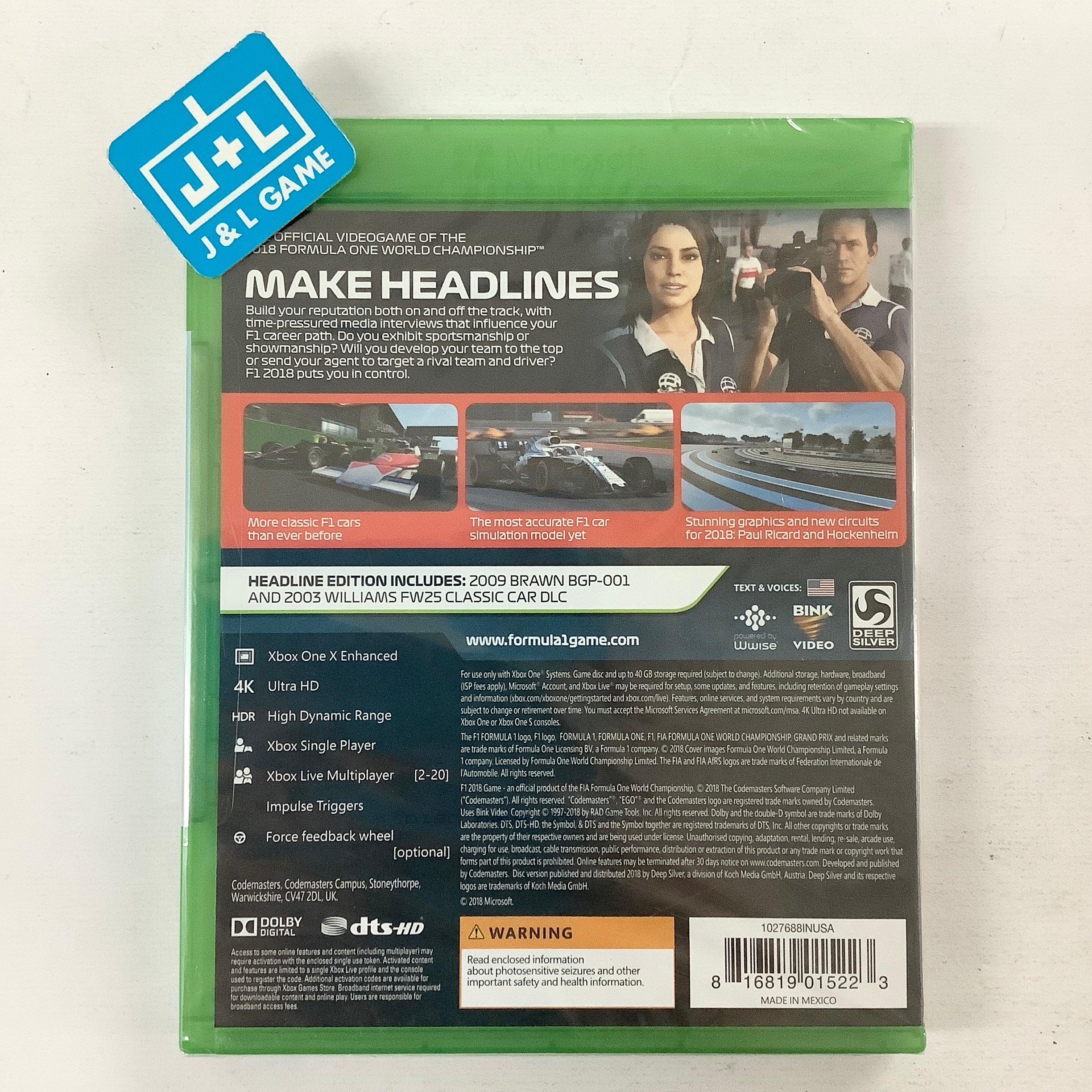 F1 2018 (Headline Edition) – (XB1) Xbox One Video Games Deep Silver   