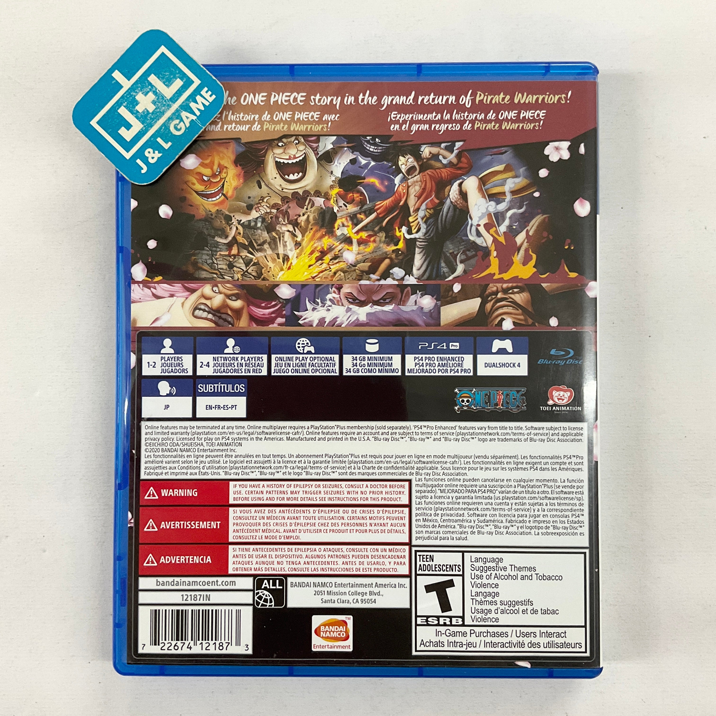 One Piece: Pirate Warriors 4 - (PS4) PlayStation 4 [Pre-Owned] Video Games Bandai Namco   