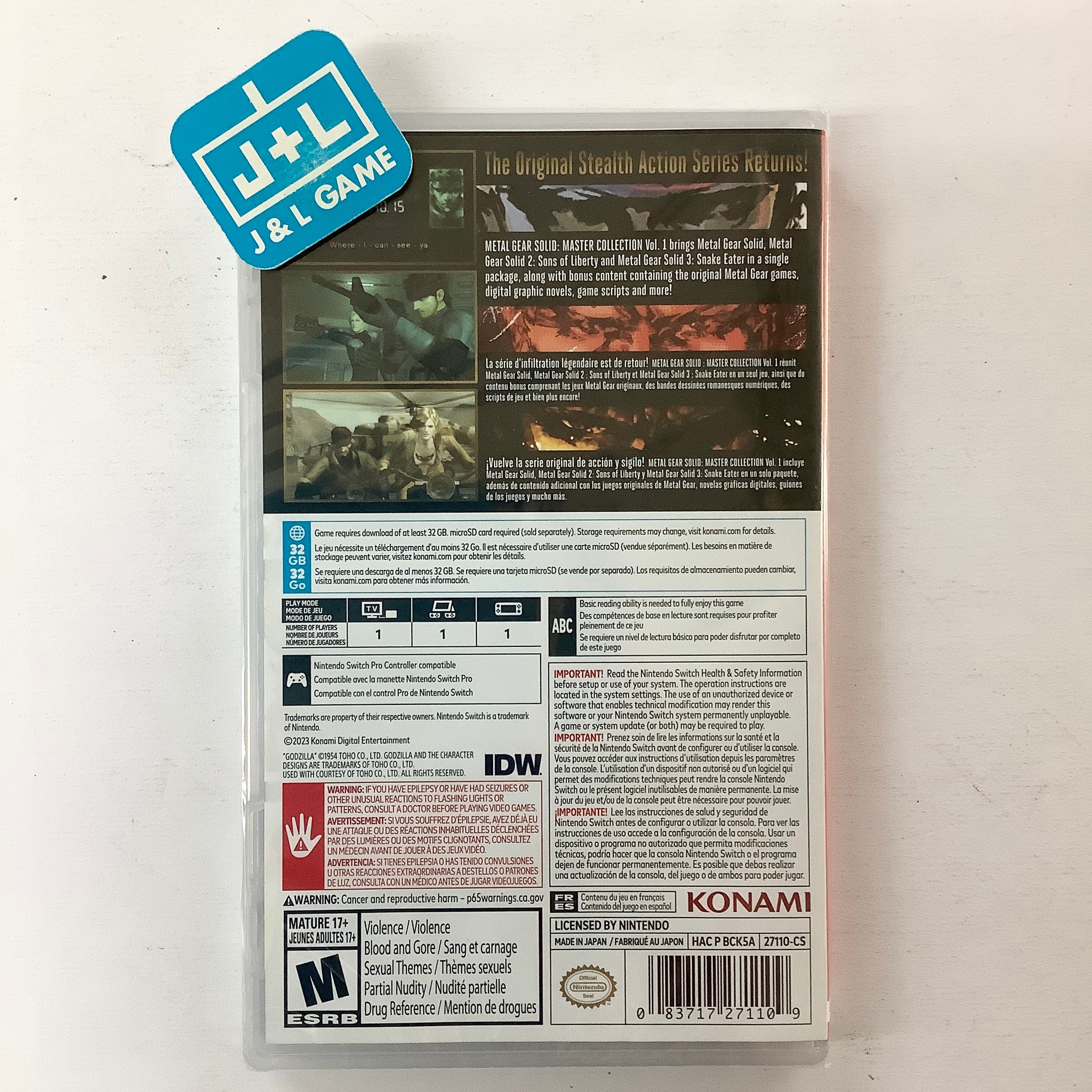 Metal Gear Solid: Master Collection Vol.1 - (NSW) Nintendo Switch Video Games Konami   