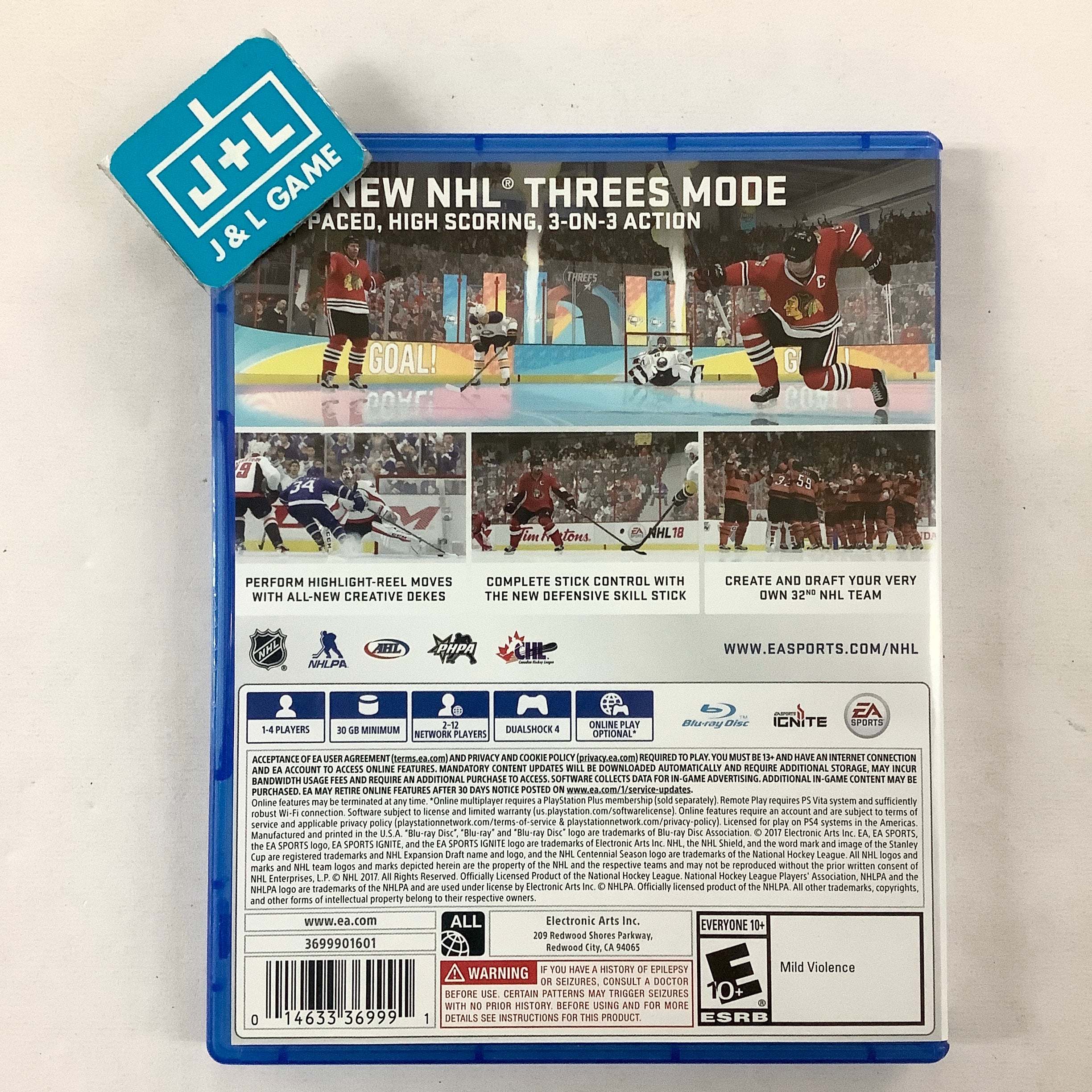 NHL 18 - (PS4) PlayStation 4 [Pre-Owned] Video Games Electronic Arts