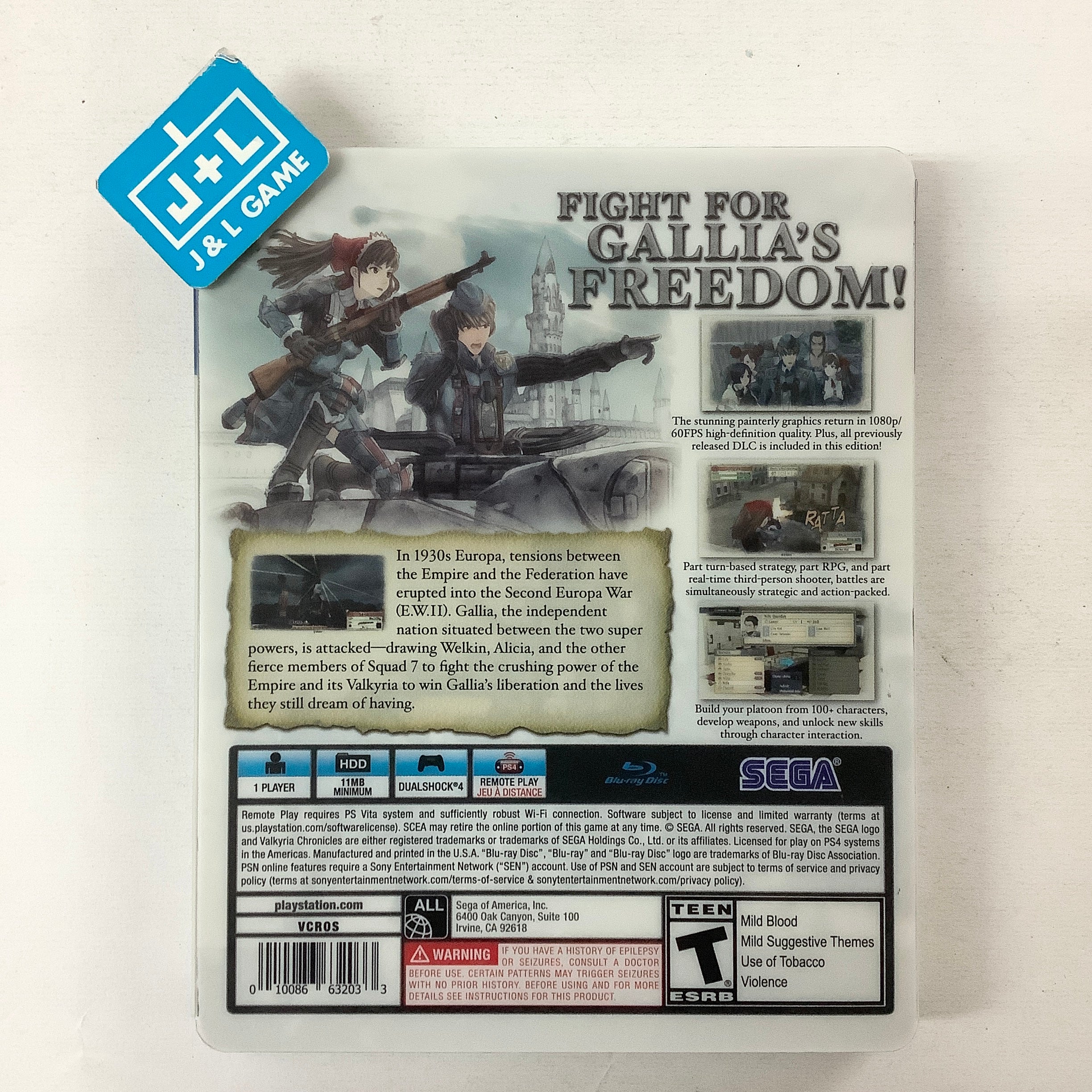 Valkyria Chronicles Remastered (Steelbook Edition) - (PS4) PlayStation 4 [Pre-Owned] Video Games SEGA