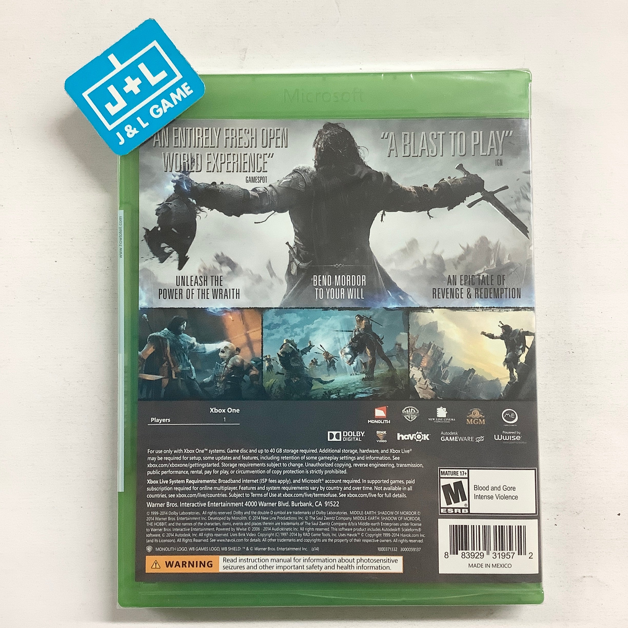 Middle-Earth: Shadow of Mordor - (XB1) Xbox One Video Games WB Games   