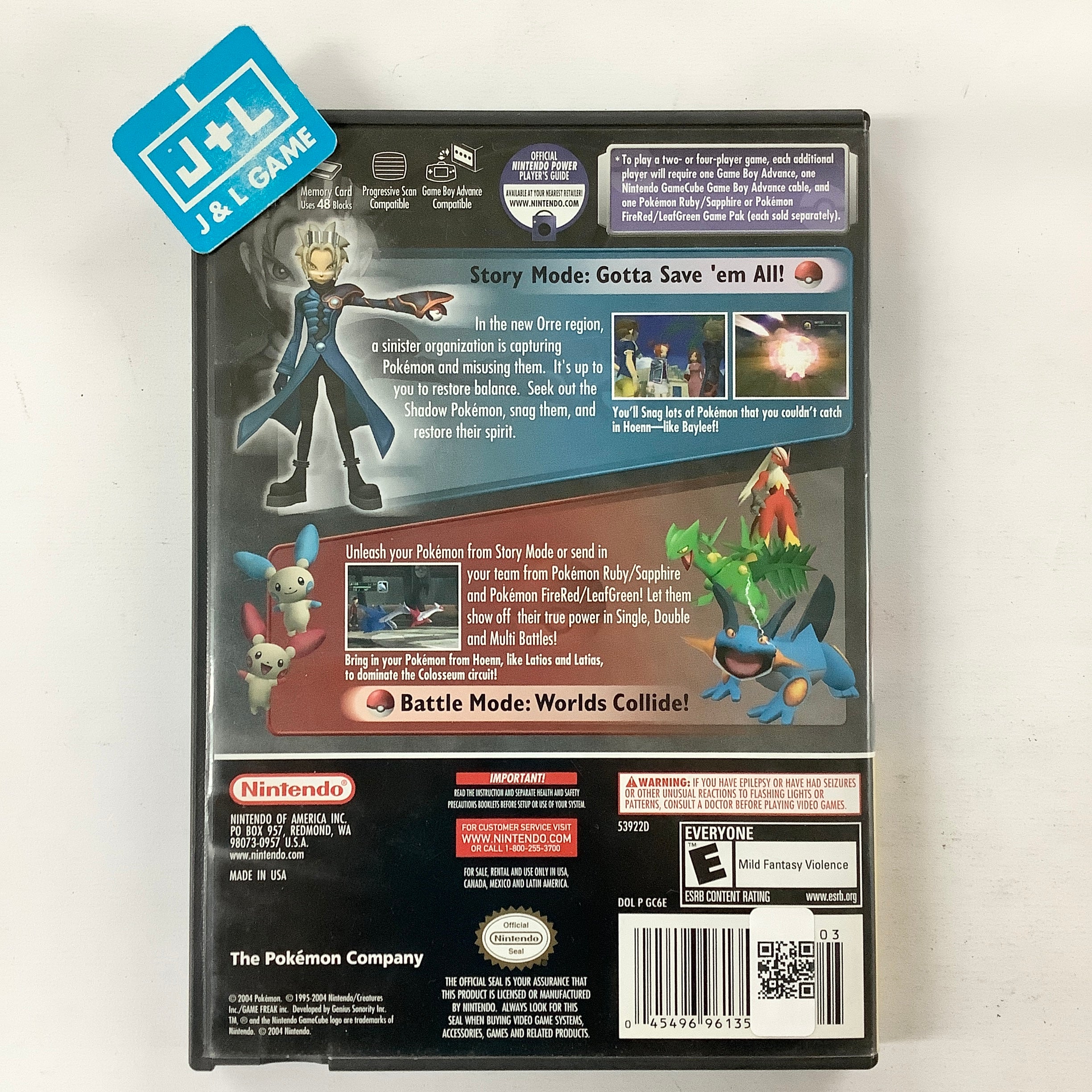 Pokemon Colosseum Player's Choice for Nintendo shops GameCube (Complete)