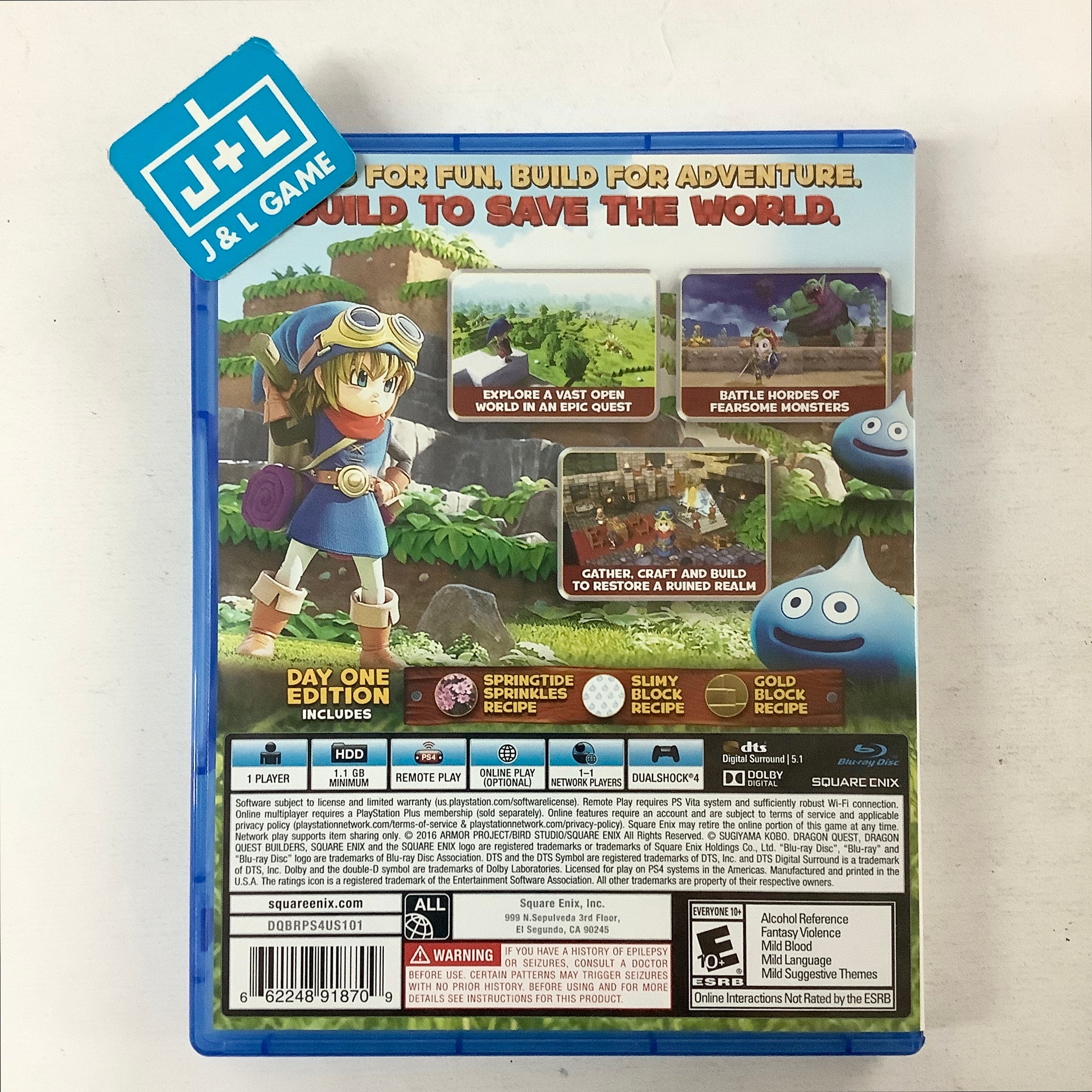 Dragon Quest Builders (Day One Edition) - (PS4) PlayStation 4 [Pre-Owned] Video Games Square Enix   