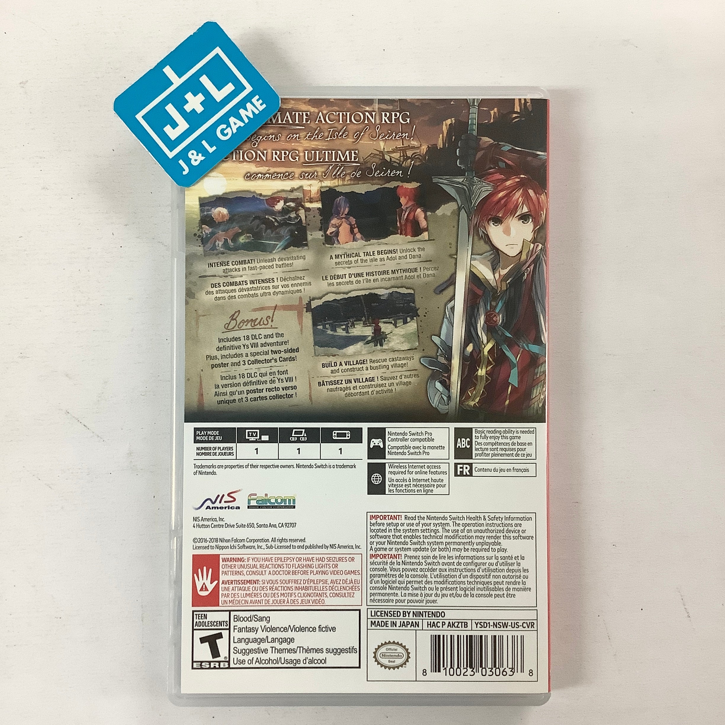 Ys VIII: Lacrimosa of Dana (Adventurer's Edition) - (NSW) Nintendo Switch [Pre-Owned] Video Games NIS America   