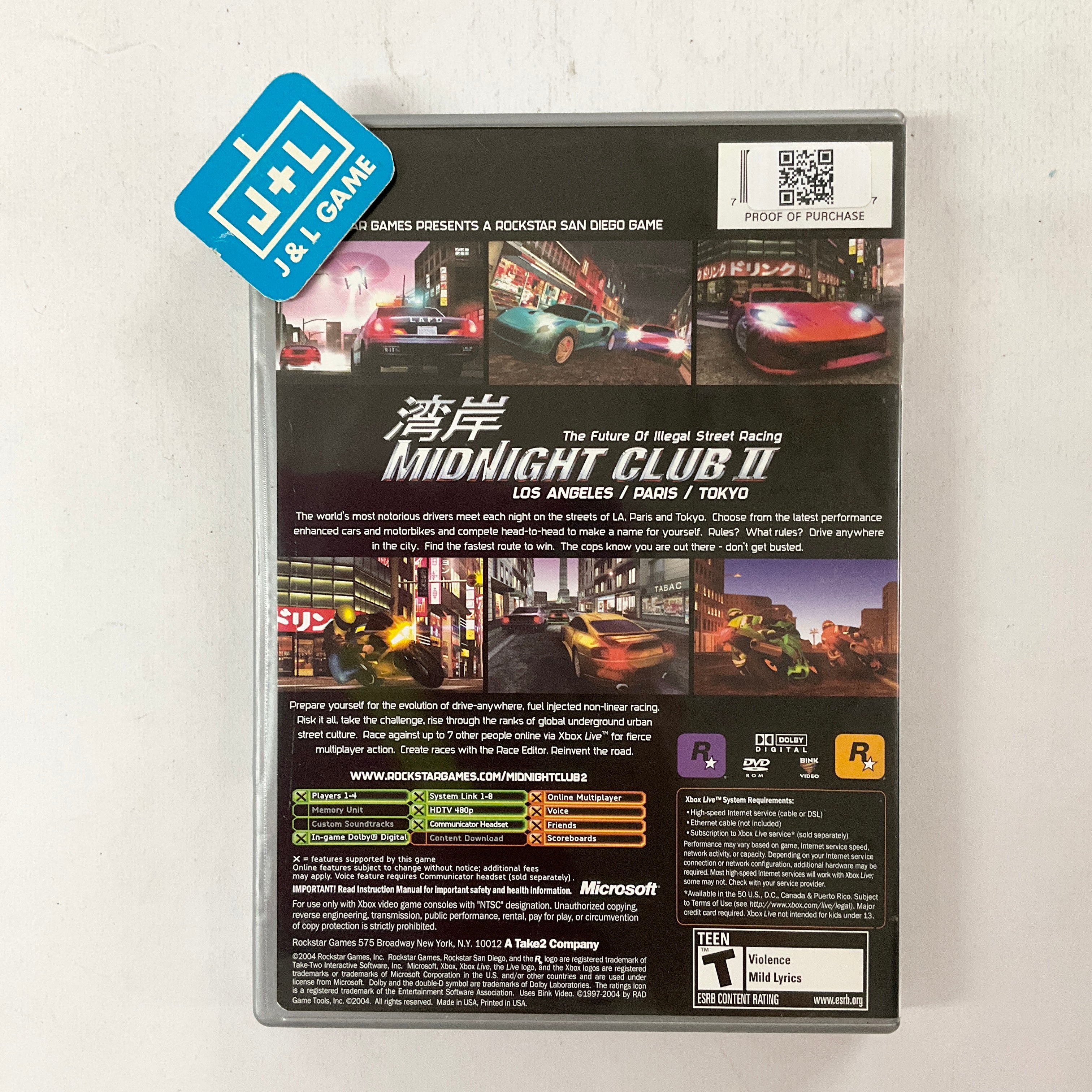 Midnight Club II (Platinum Hits) - (XB) Xbox [Pre-Owned] Video Games Rockstar Games   