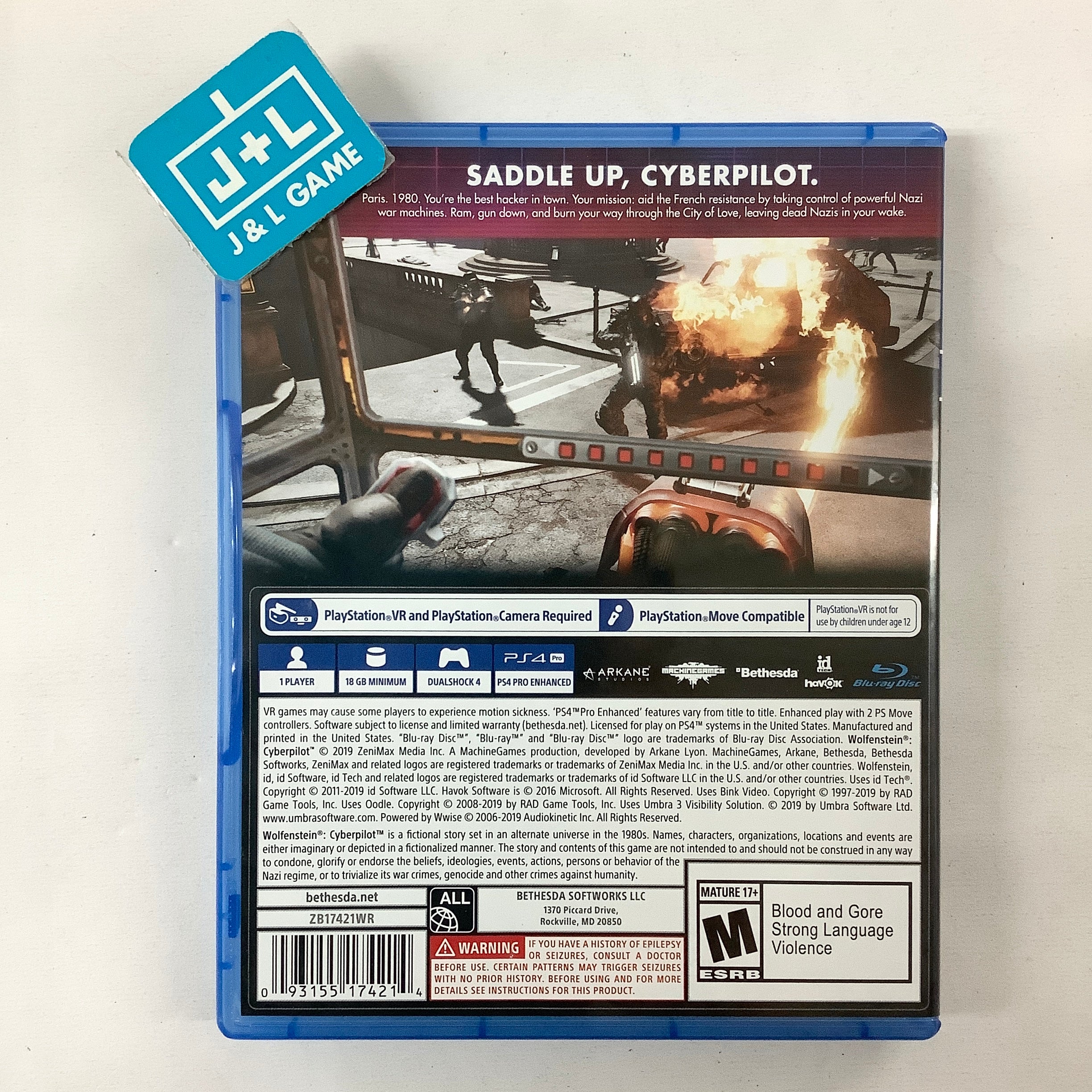 Wolfenstein: Cyberpilot (PlayStation VR) - (PS4) PlayStation 4 [Pre-Owned] Video Games Bethesda Softworks   