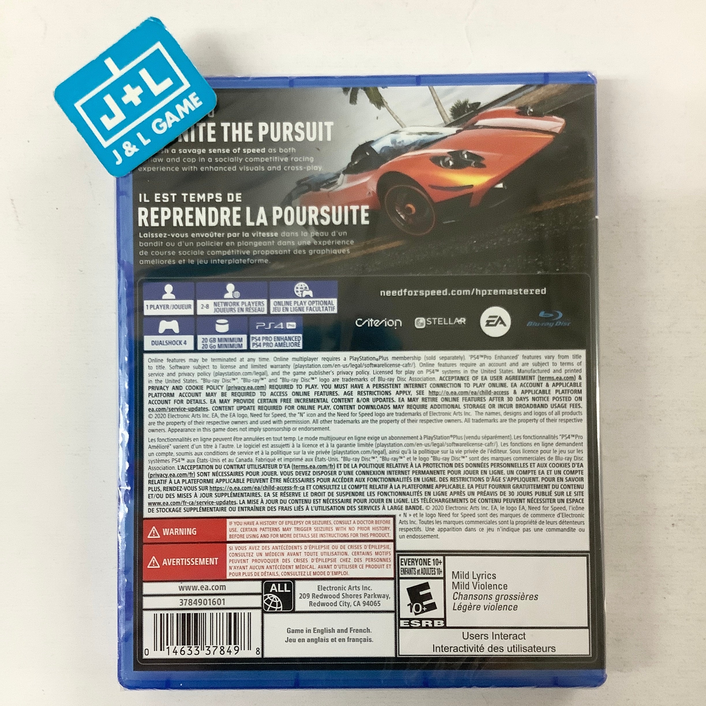 Need for Speed Hot Pursuit Remastered - (PS4) PlayStation 4 Video Games Electronic Arts   