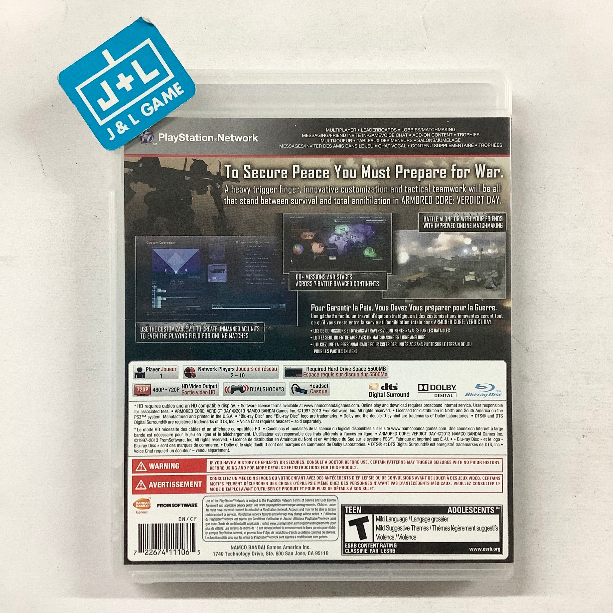 Armored Core: Verdict Day - (PS3) Playstation 3 [Pre-Owned] Video Games BANDAI NAMCO Entertainment