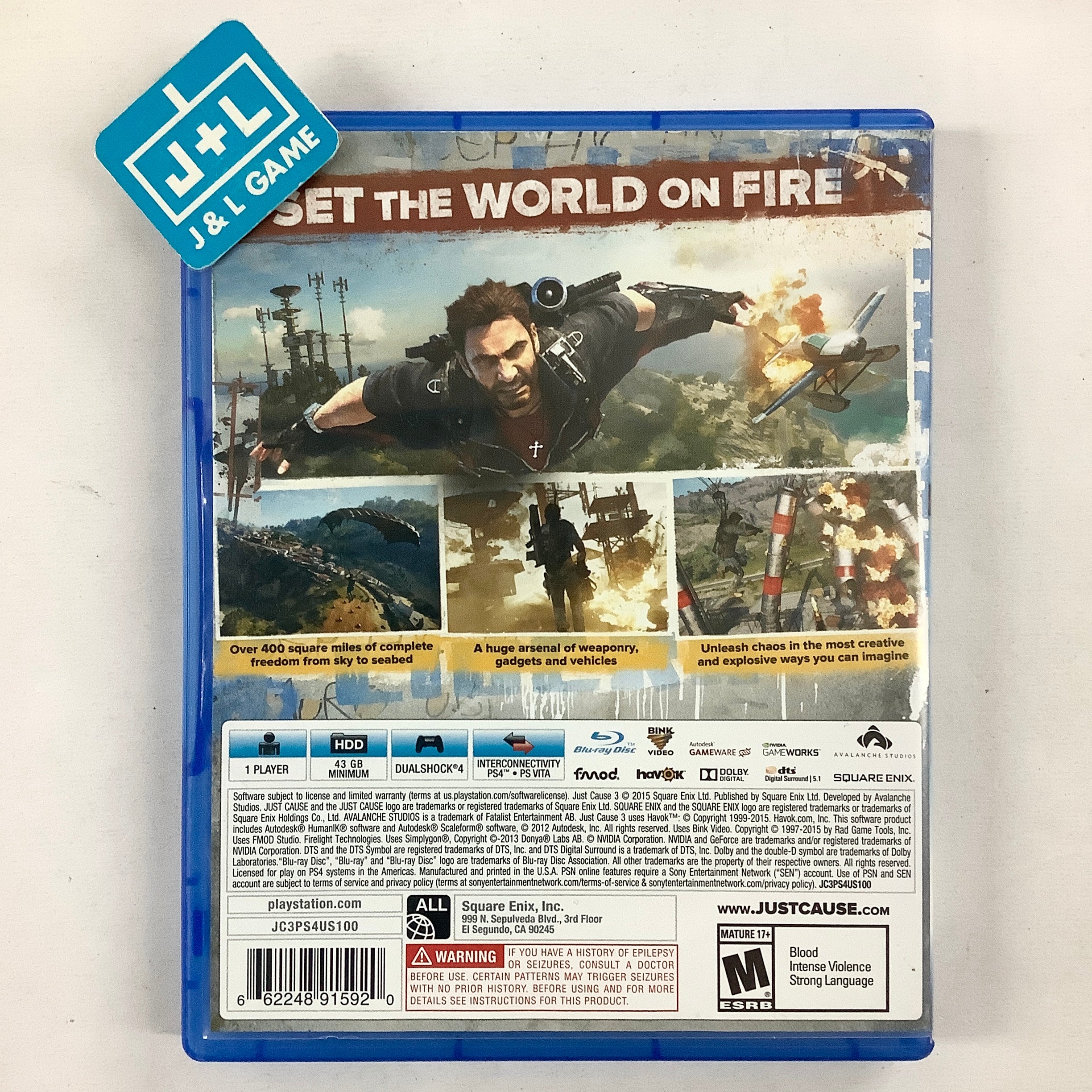 Just Cause 3 - (PS4) PlayStation 4 [Pre-Owned] Video Games Square Enix   