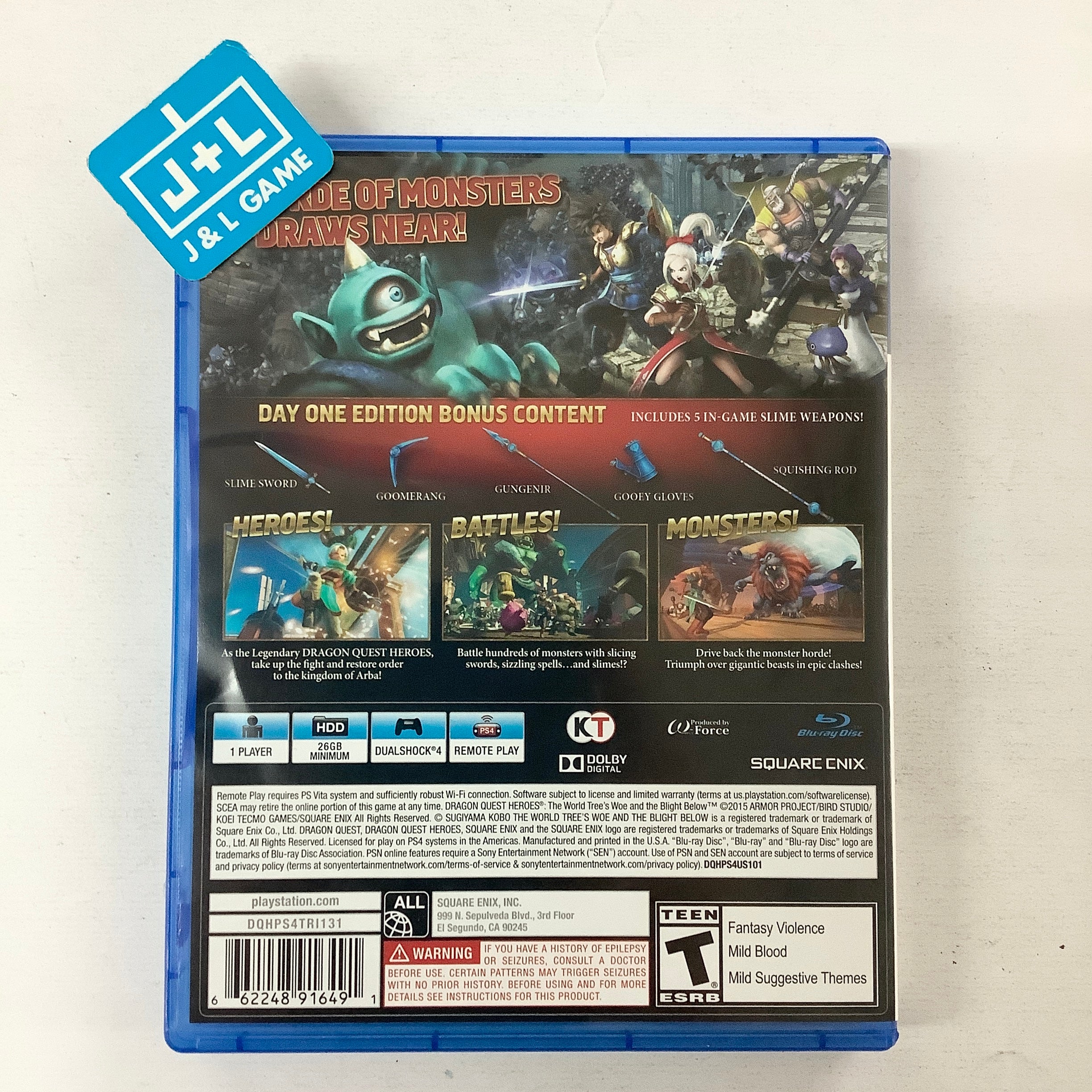 Dragon Quest Heroes: The World Tree's Woe and the Blight Below (Day One Edition) - (PS4) PlayStation 4 [Pre-Owned] Video Games Square Enix   