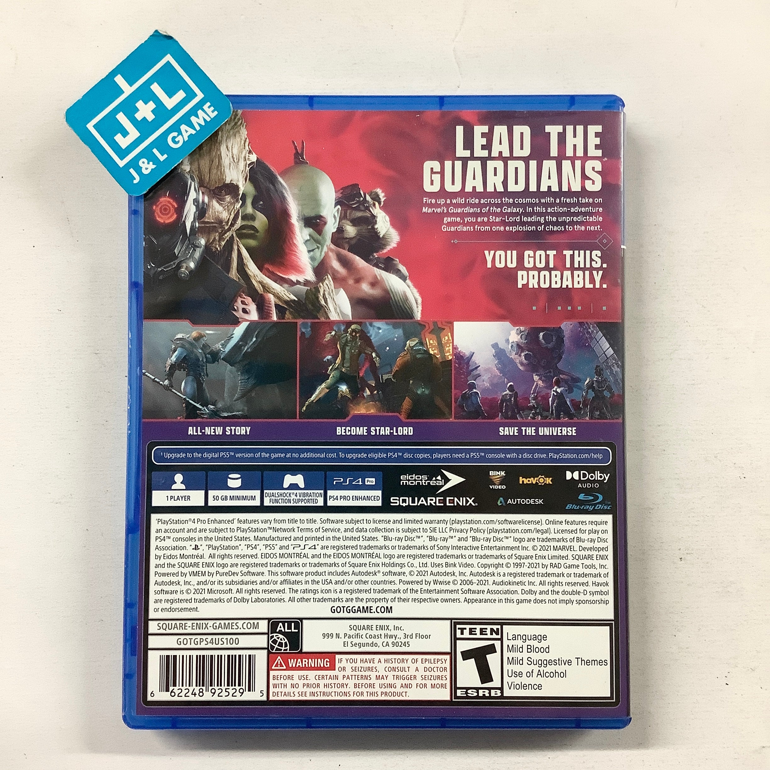 Marvel's Guardians of the Galaxy - (PS4) PlayStation 4 [Pre-Owned] Video Games Square Enix