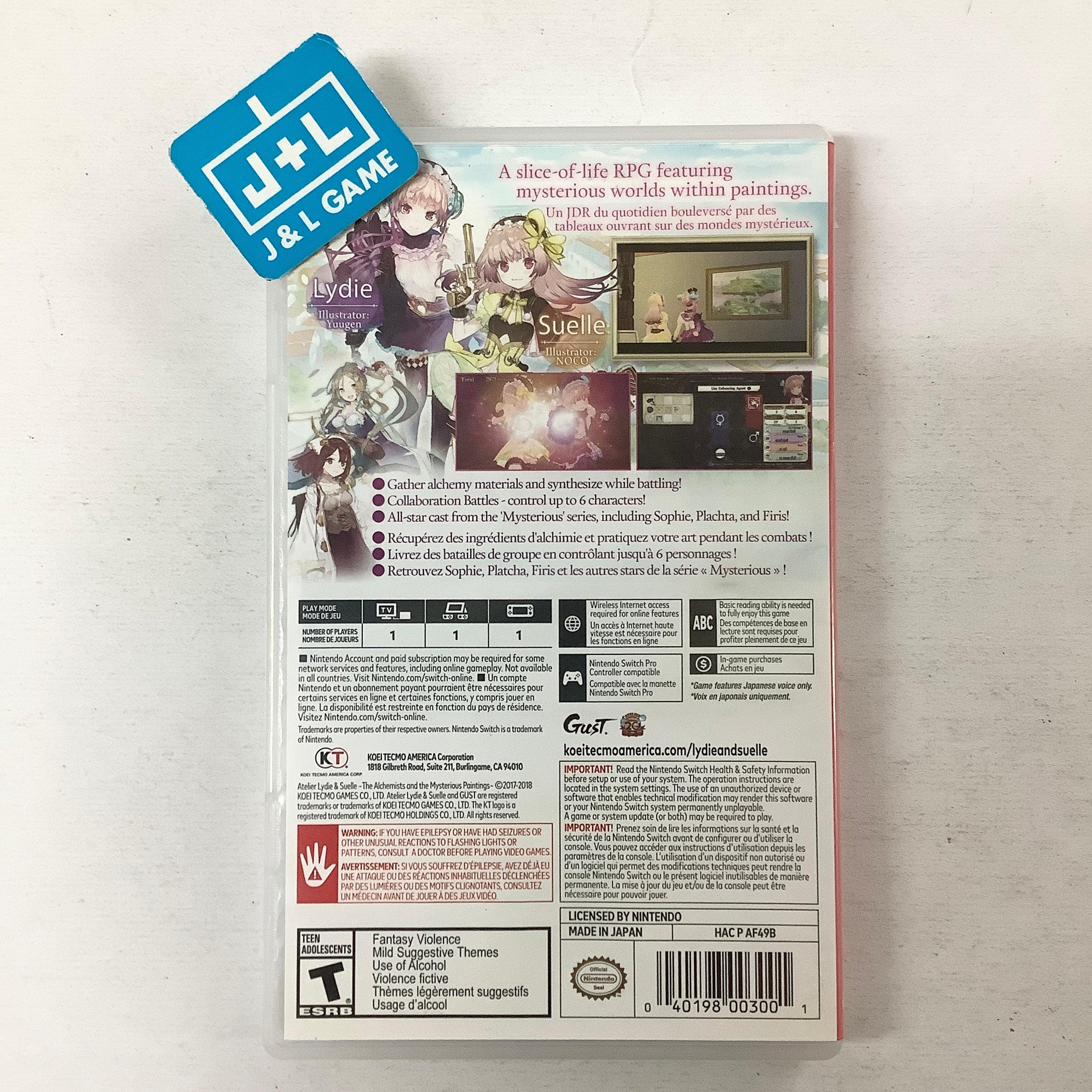 Atelier Lydie & Suelle: The Alchemists and the Mysterious Paintings - (NSW) Nintendo Switch [Pre-Owned] Video Games Koei Tecmo Games   