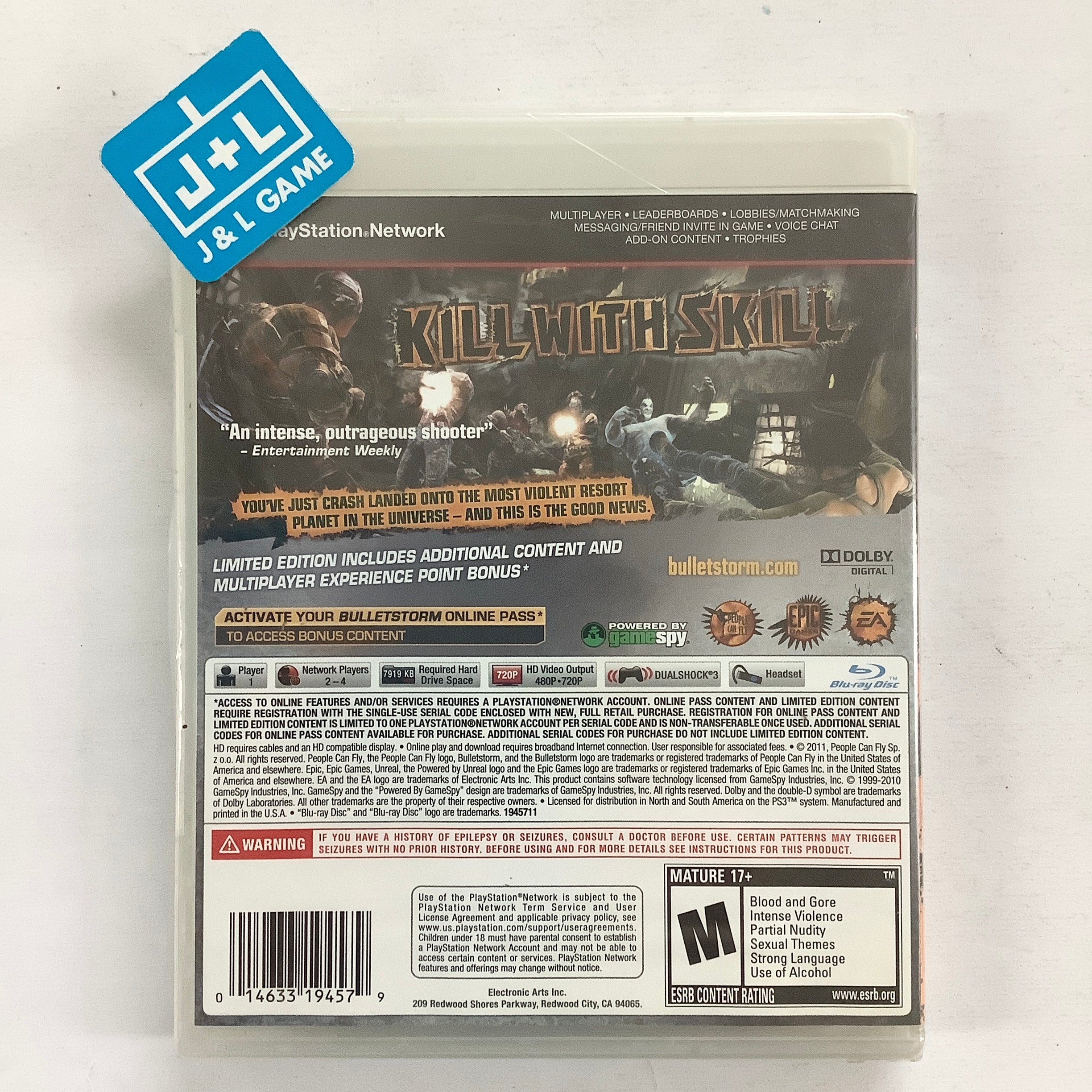 Bulletstorm - (PS3) PlayStation 3 Video Games Electronic Arts   