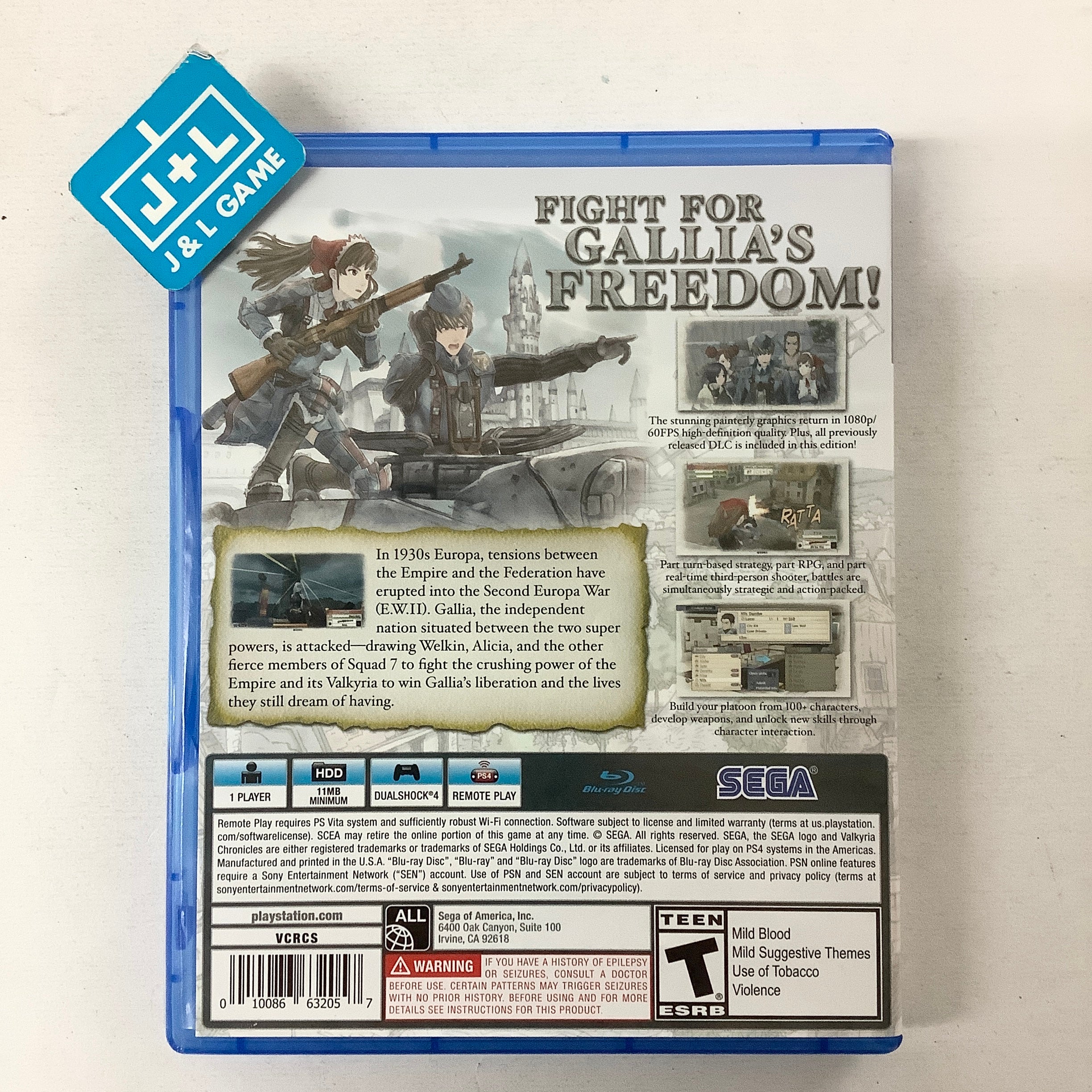 Valkyria Chronicles Remastered - (PS4) PlayStation 4 [Pre-Owned] Video Games SEGA