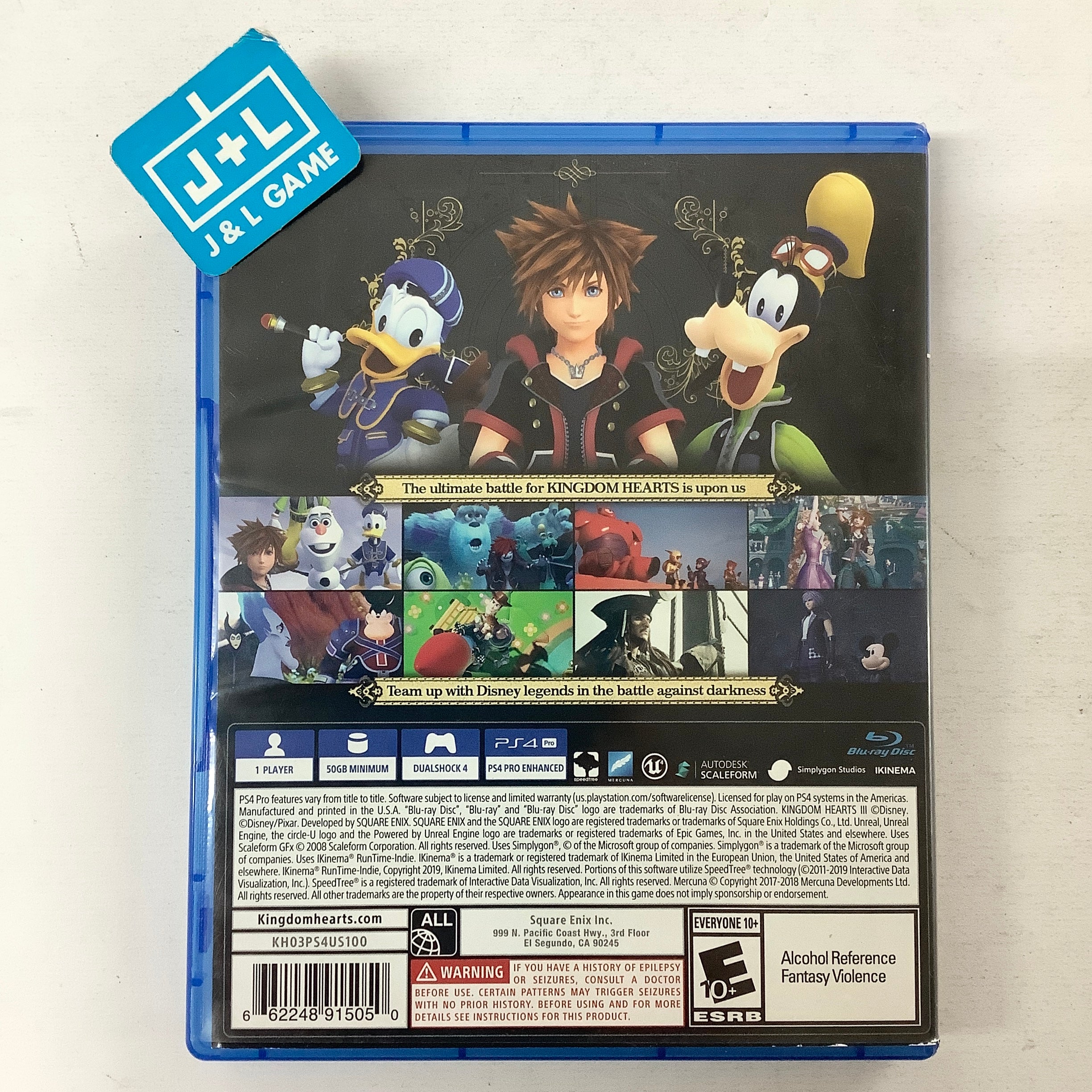 Kingdom Hearts III - (PS4) PlayStation 4 [Pre-Owned] Video Games Square Enix   