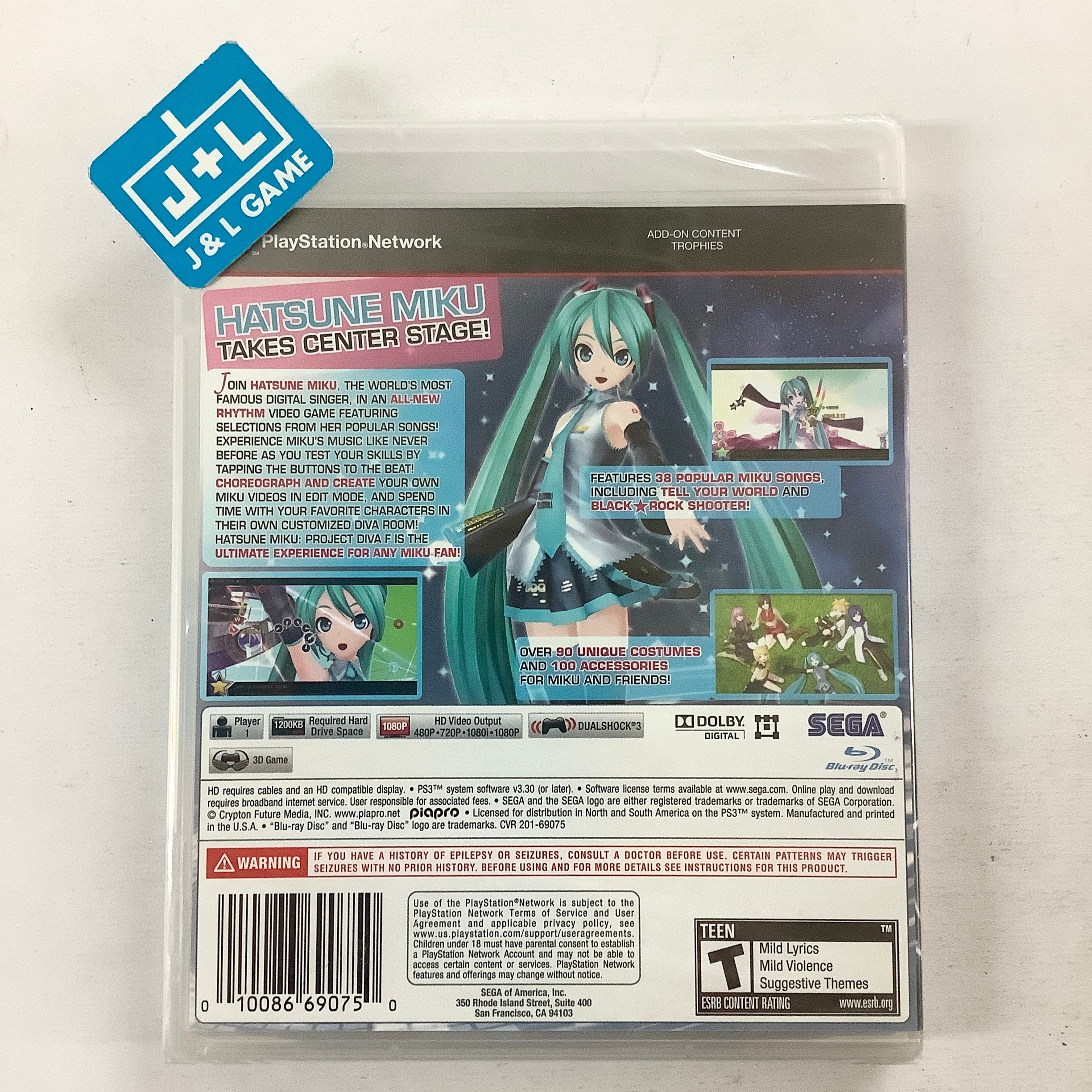 Hatsune Miku: Project Diva F - (PS3) PlayStation 3 Video Games Sega   