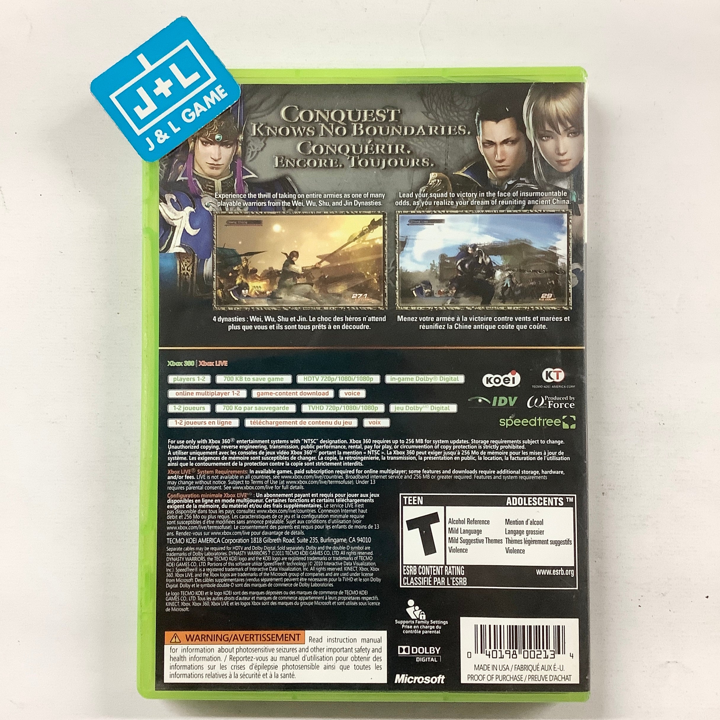 Dynasty Warriors 7 - Xbox 360 [Pre-Owned] Video Games Koei Tecmo Games   