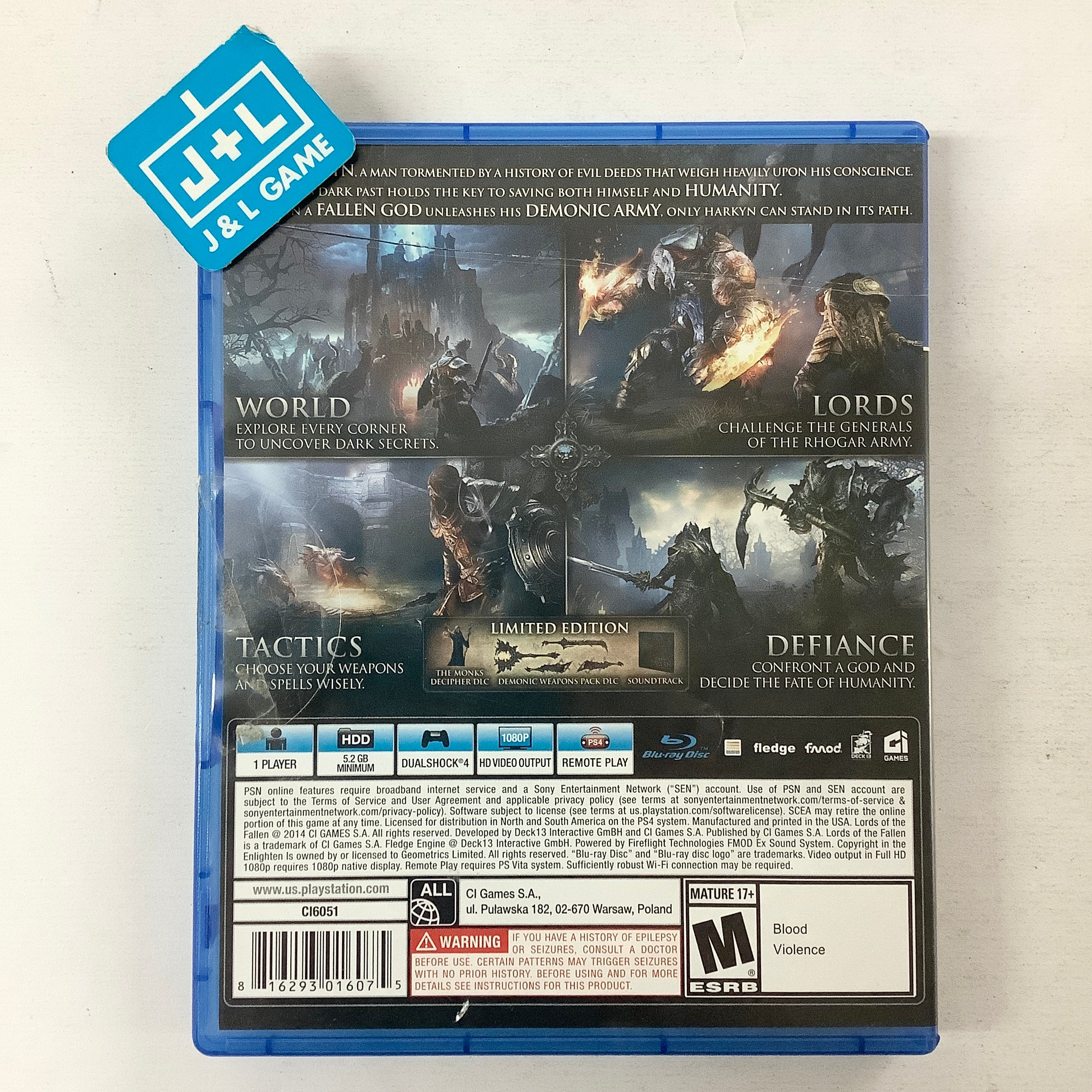 Lords of the Fallen (Limited Edition) - (PS4) PlayStation 4 [Pre-Owned] Video Games BANDAI NAMCO Entertainment