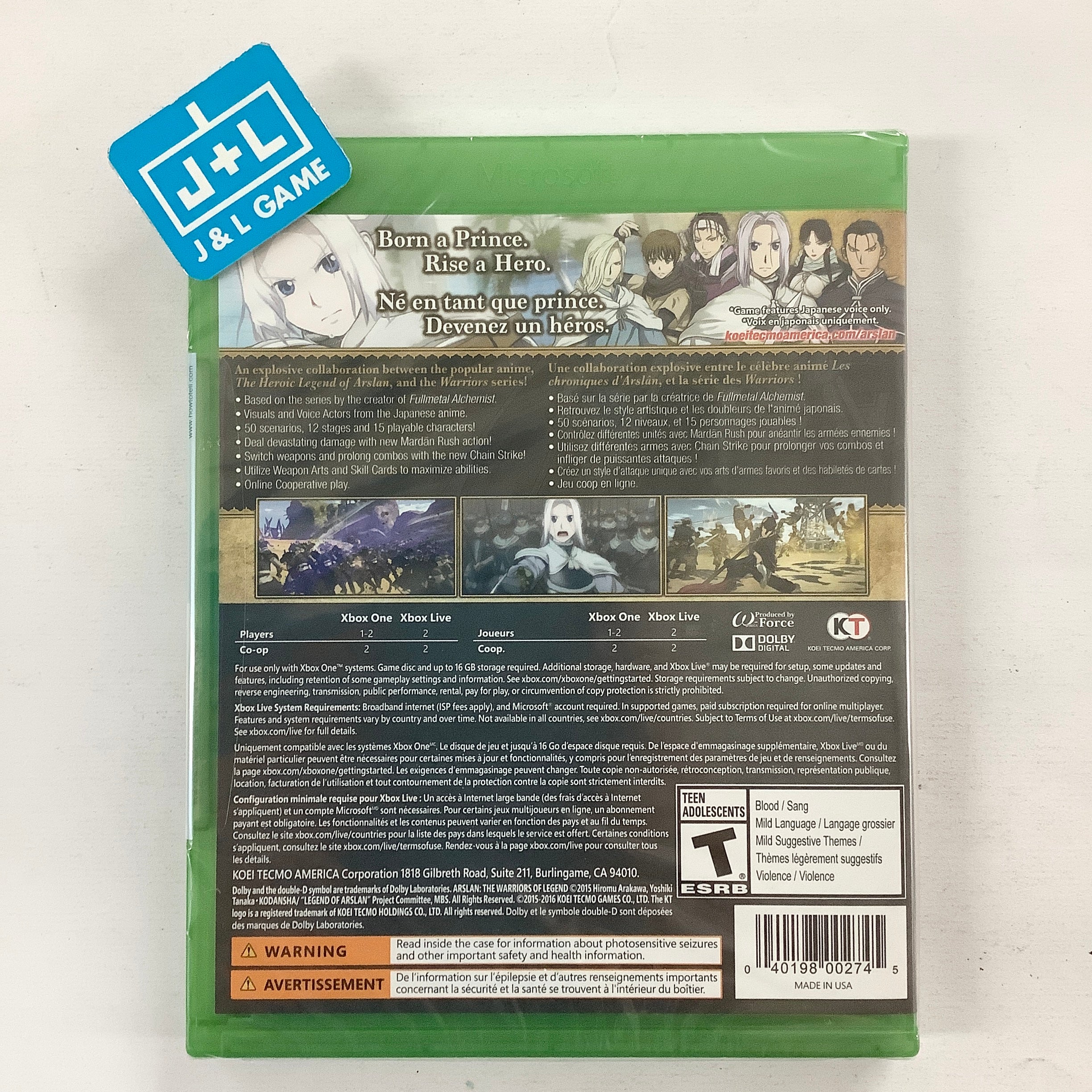 Arslan: The Warriors of Legend - (XB1) Xbox One Video Games Koei Tecmo   