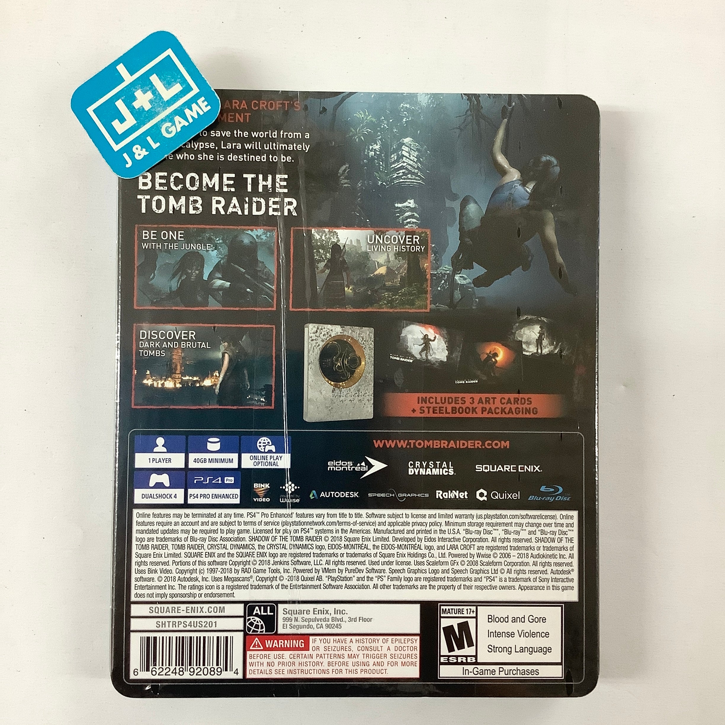 Shadow of the Tomb Raider Steelbook PS4 deals