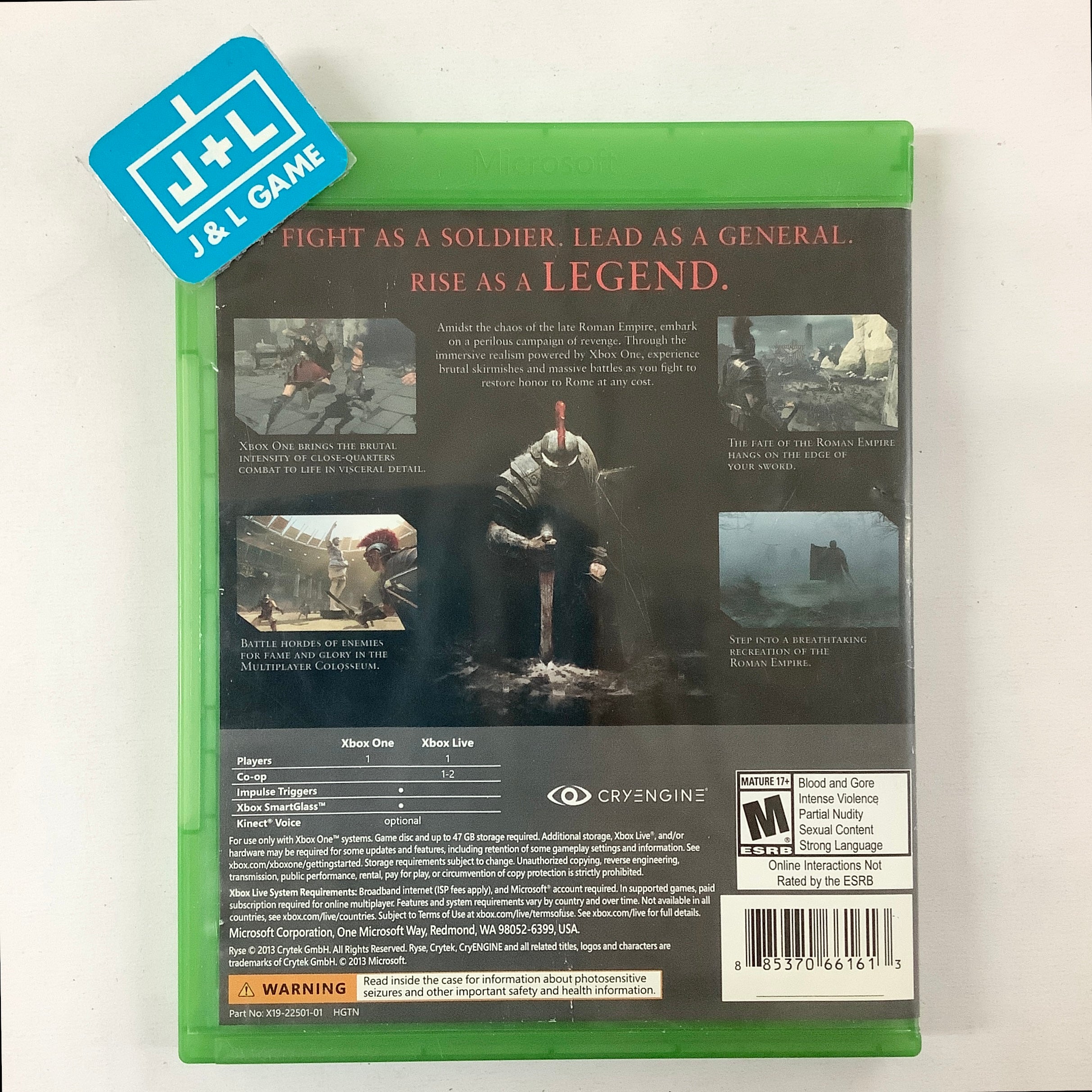 Ryse: Son of Rome - (XB1) Xbox One [Pre-Owned] Video Games Microsoft   