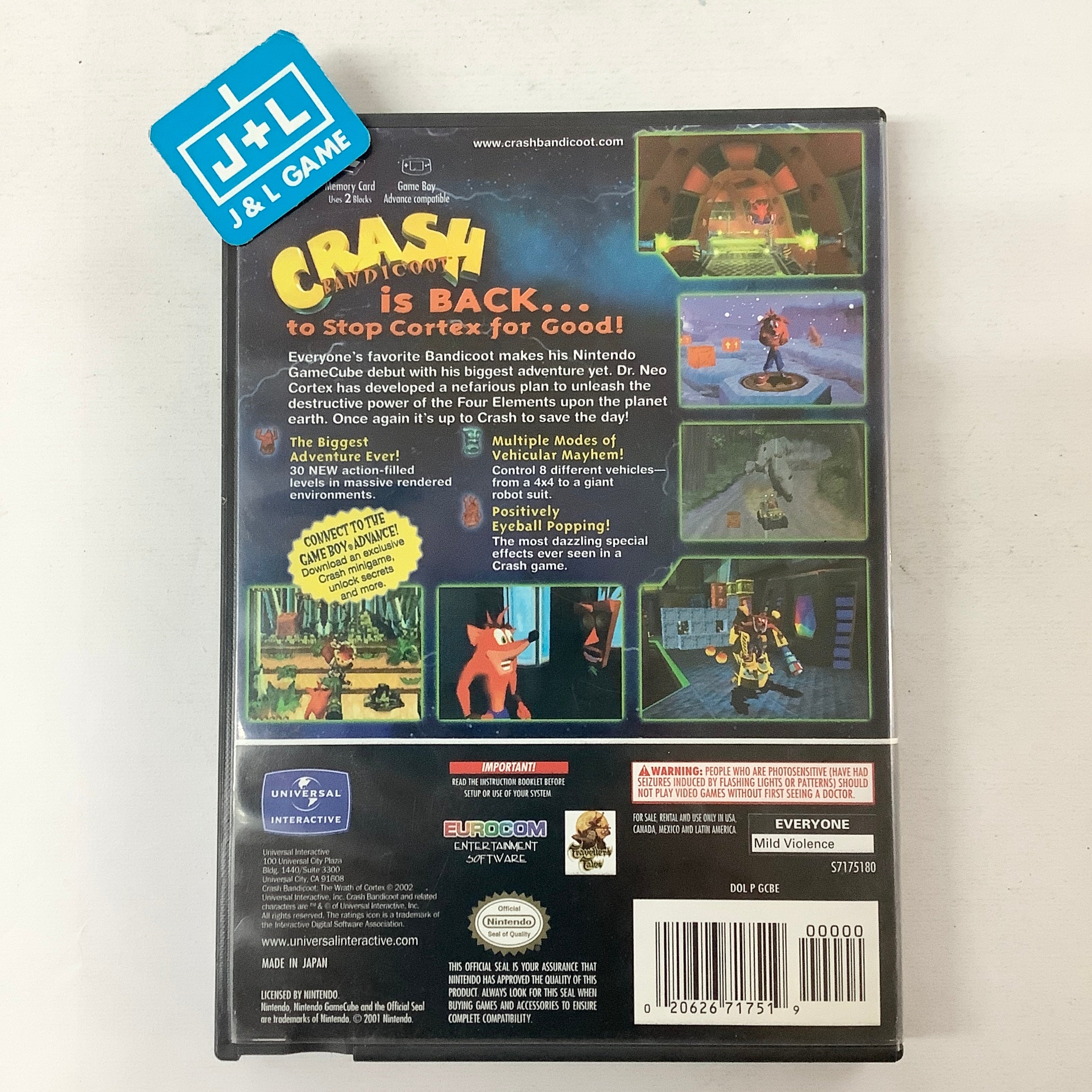 Crash Bandicoot: The Wrath of Cortex - (GC) GameCube [Pre-Owned] Video Games Universal Interactive   