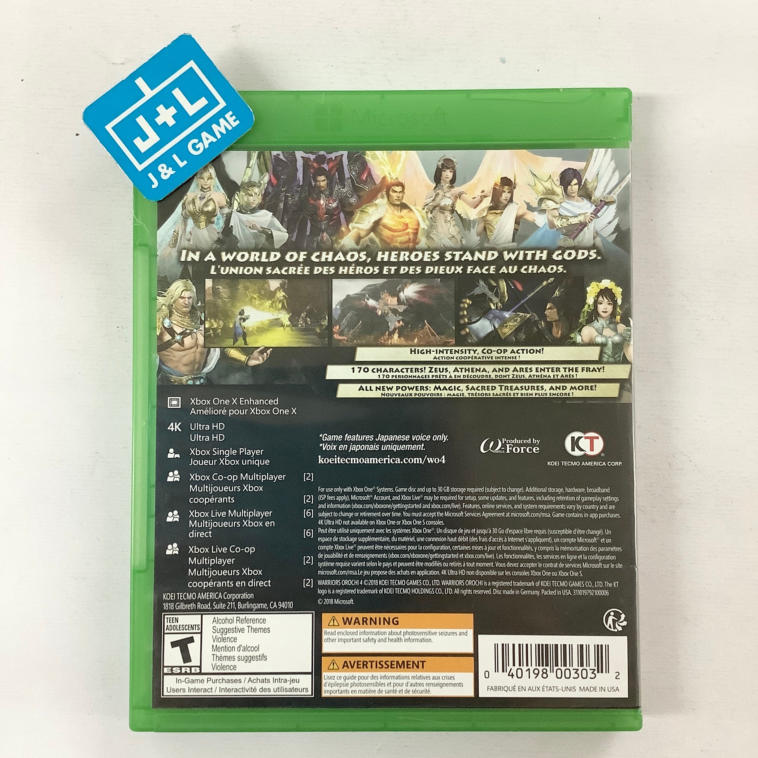 Warriors Orochi 4 - (XB1) Xbox One [Pre-Owned] Video Games Koei   