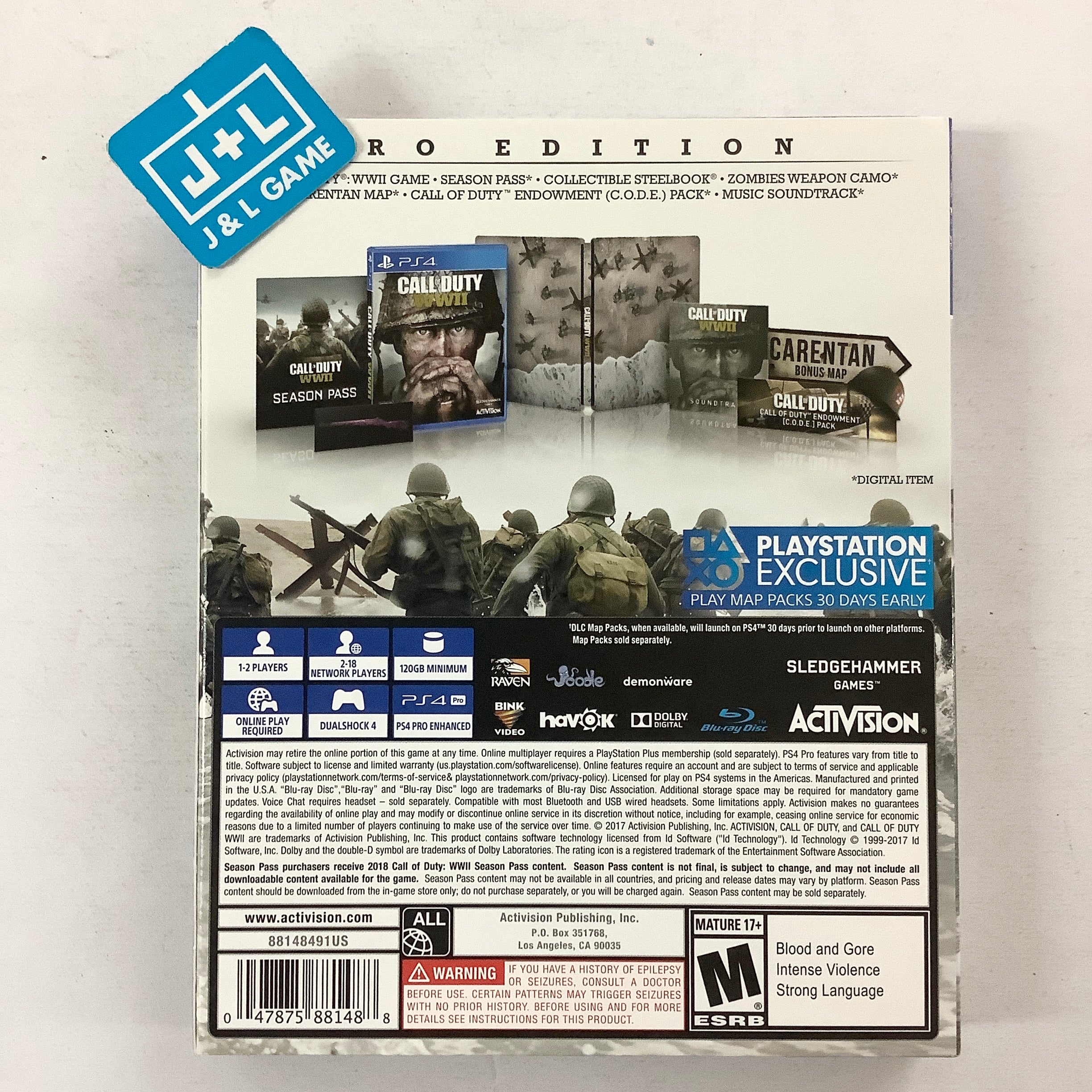 Call of Duty: WWII (Pro Edition) - (PS4) PlayStation 4 [Pre-Owned] Video Games Activision   