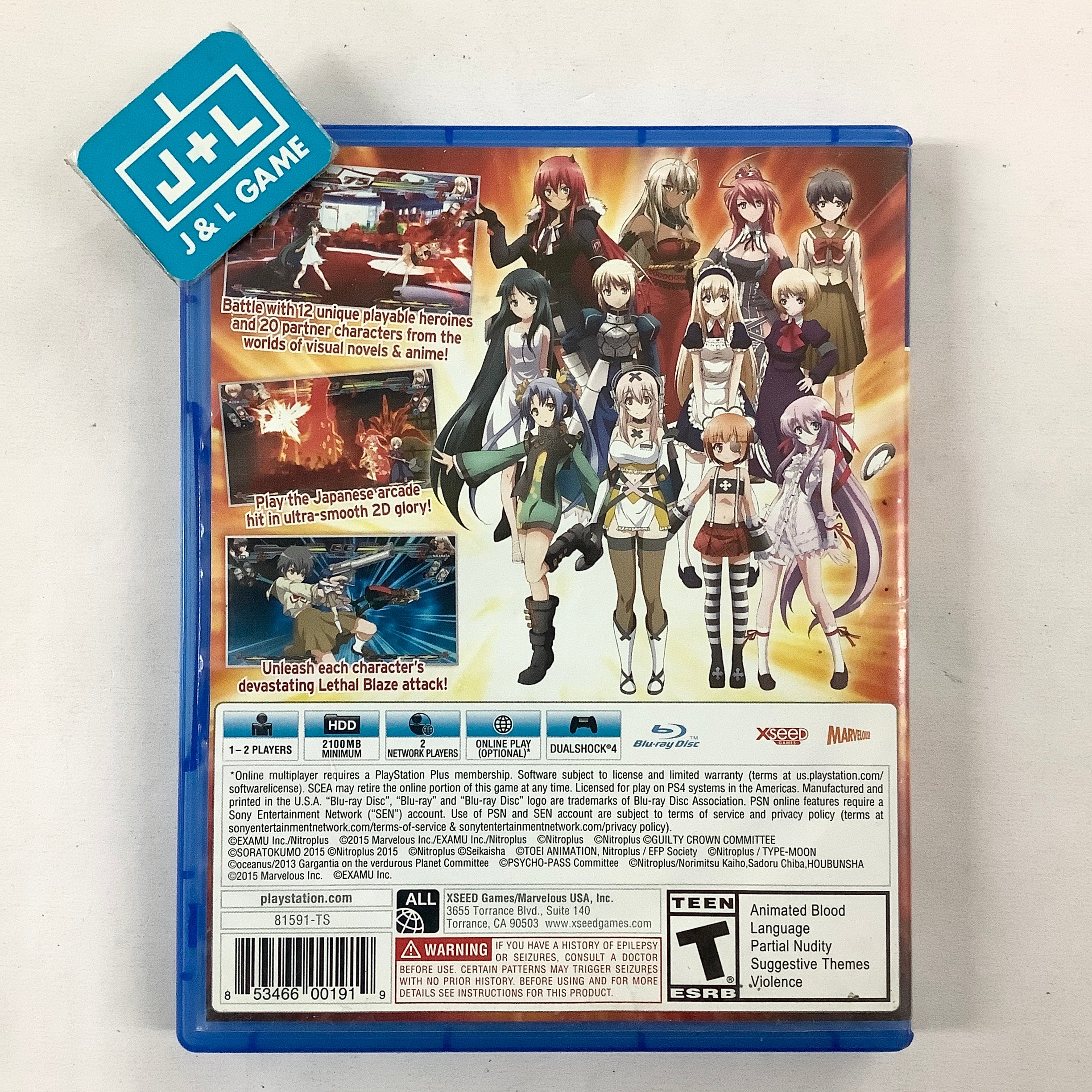 Nitroplus Blasterz: Heroines Infinite Duel - (PS4) PlayStation 4 [Pre-Owned] Video Games Marvelous Inc.