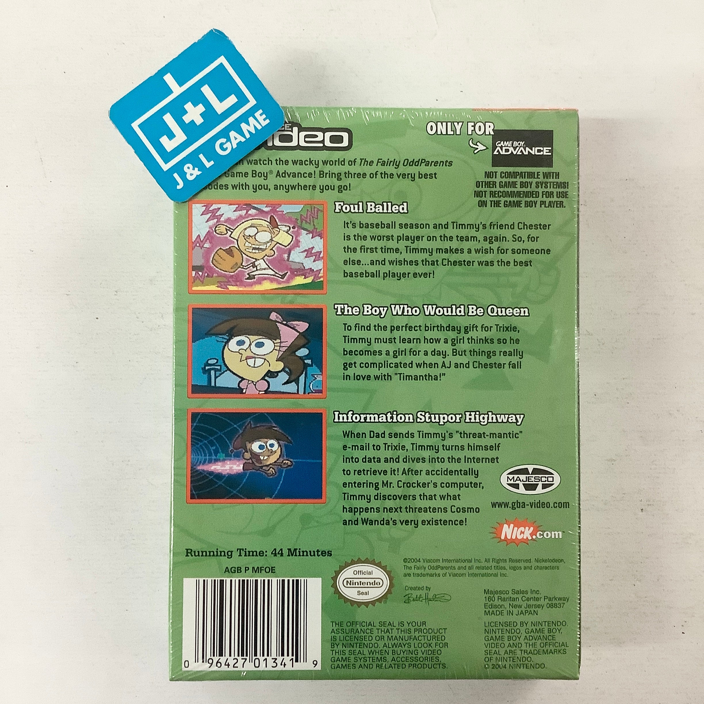 GBA Video Fairly Odd Parents Volume 2024 1 for Nintendo Gameboy Advance